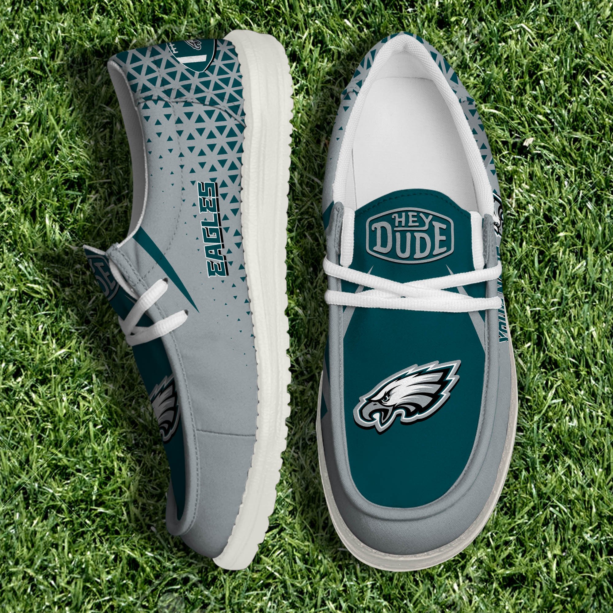 Philadelphia Eagles White Canvas Loafer Shoes 2024 Version Personalized Your Name, Sport Shoes For Fan, Sport Gifts ETHY-61033