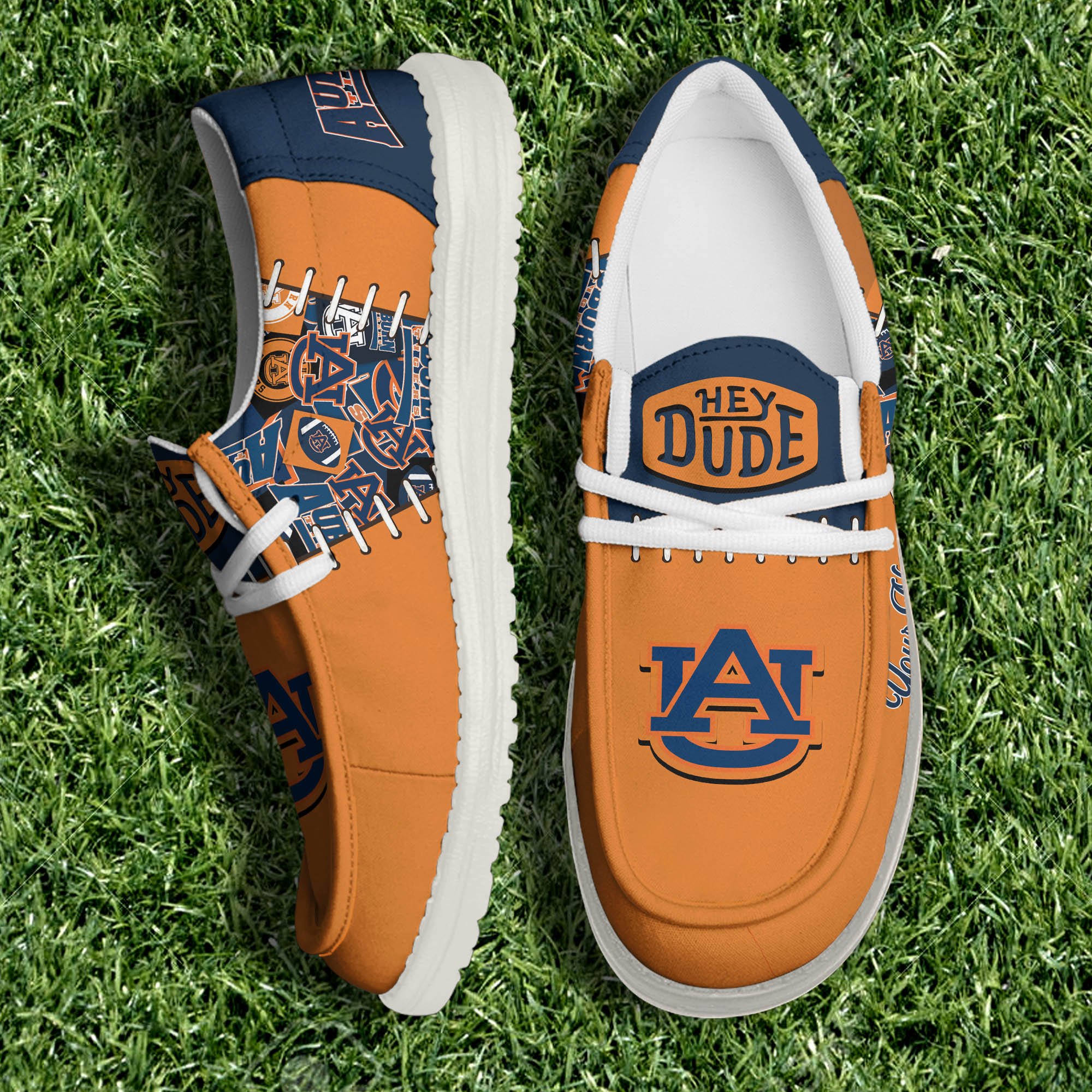 Auburn Tigers White Canvas Loafer Shoes 2024 Version Personalized Your Name, Shoes For Sport Lovers, Sport Gifts ETHY-61057