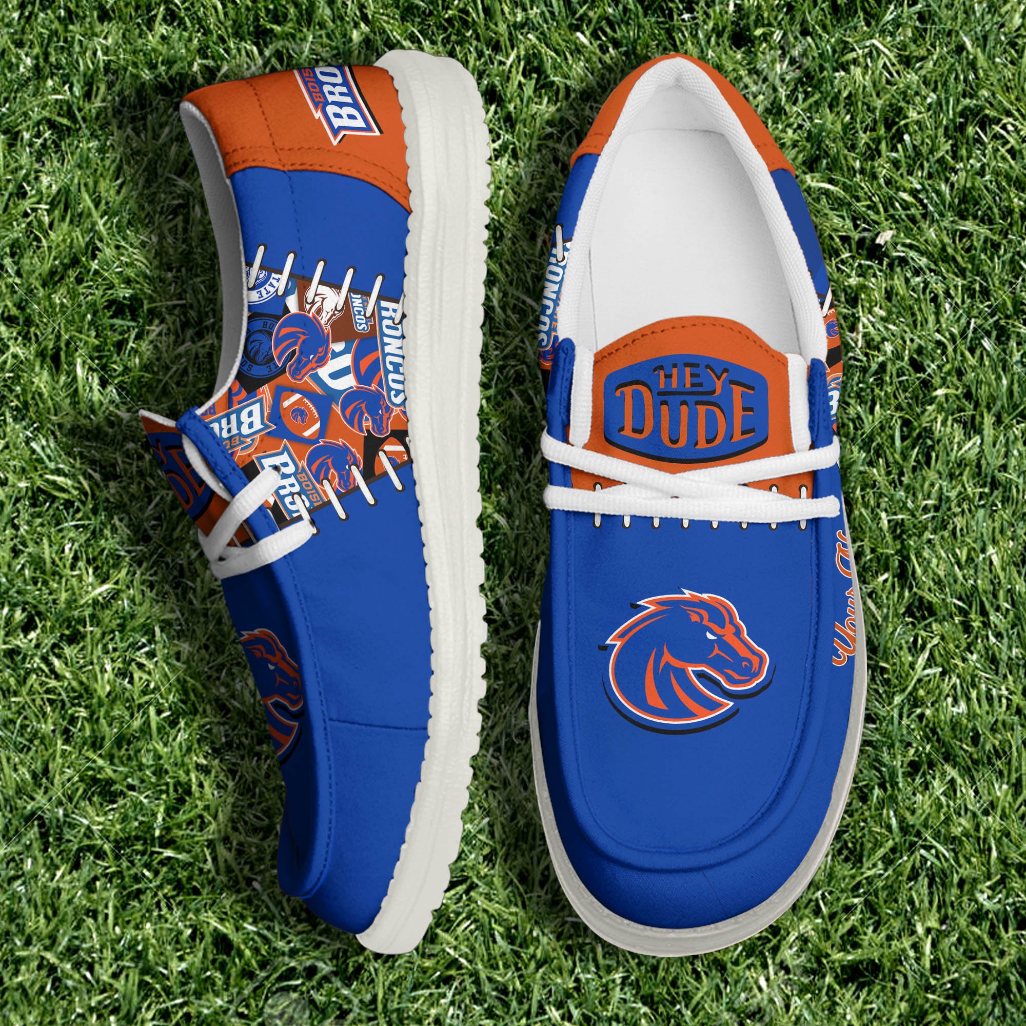 Boise State Broncos White Canvas Loafer Shoes 2024 Version Personalized Your Name, Shoes For Sport Lovers, Sport Gifts ETHY-61057