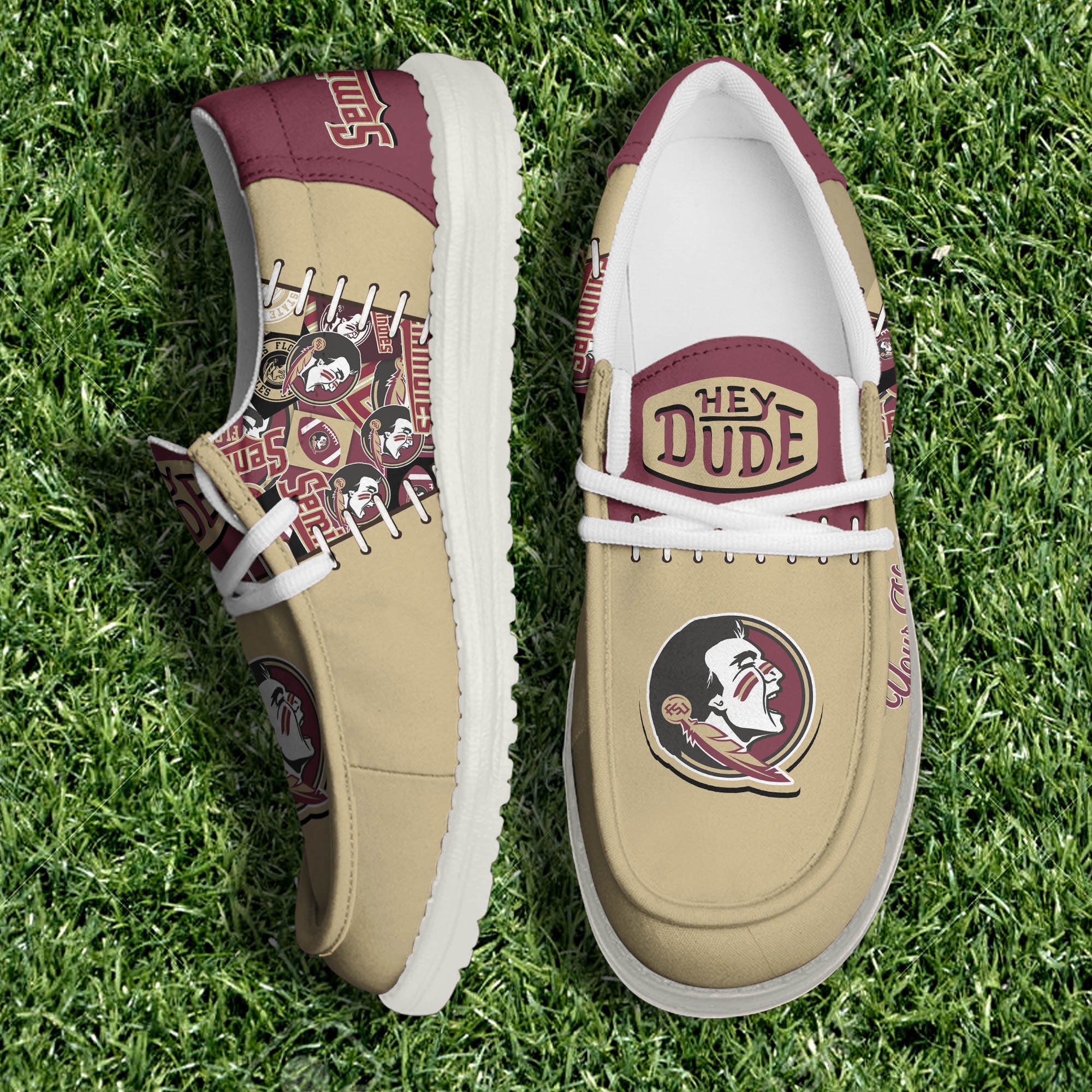 Florida State Seminoles White Canvas Loafer Shoes 2024 Version Personalized Your Name, Shoes For Sport Lovers, Sport Gifts ETHY-61057