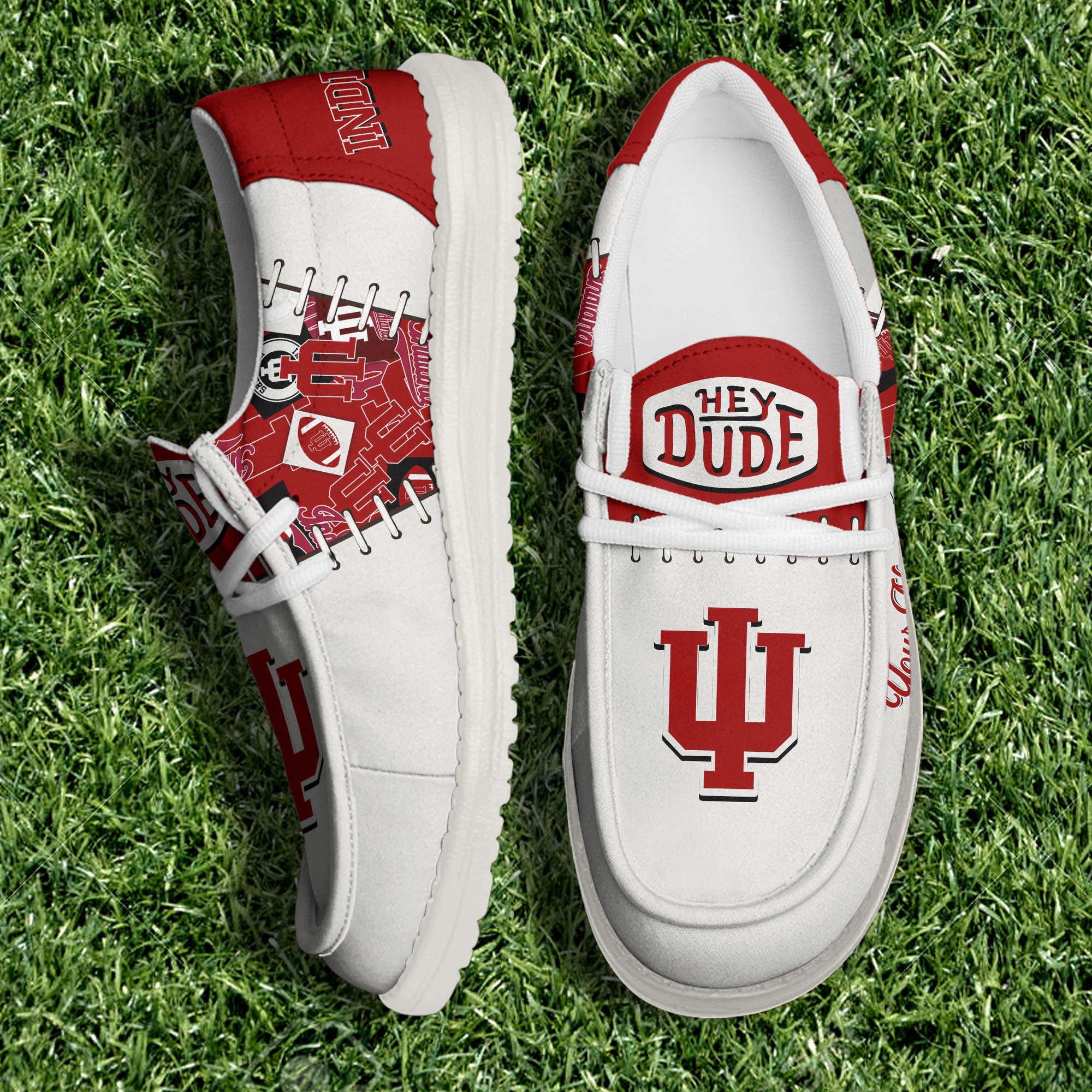 Indiana Hoosiers White Canvas Loafer Shoes 2024 Version Personalized Your Name, Shoes For Sport Lovers, Sport Gifts ETHY-61057