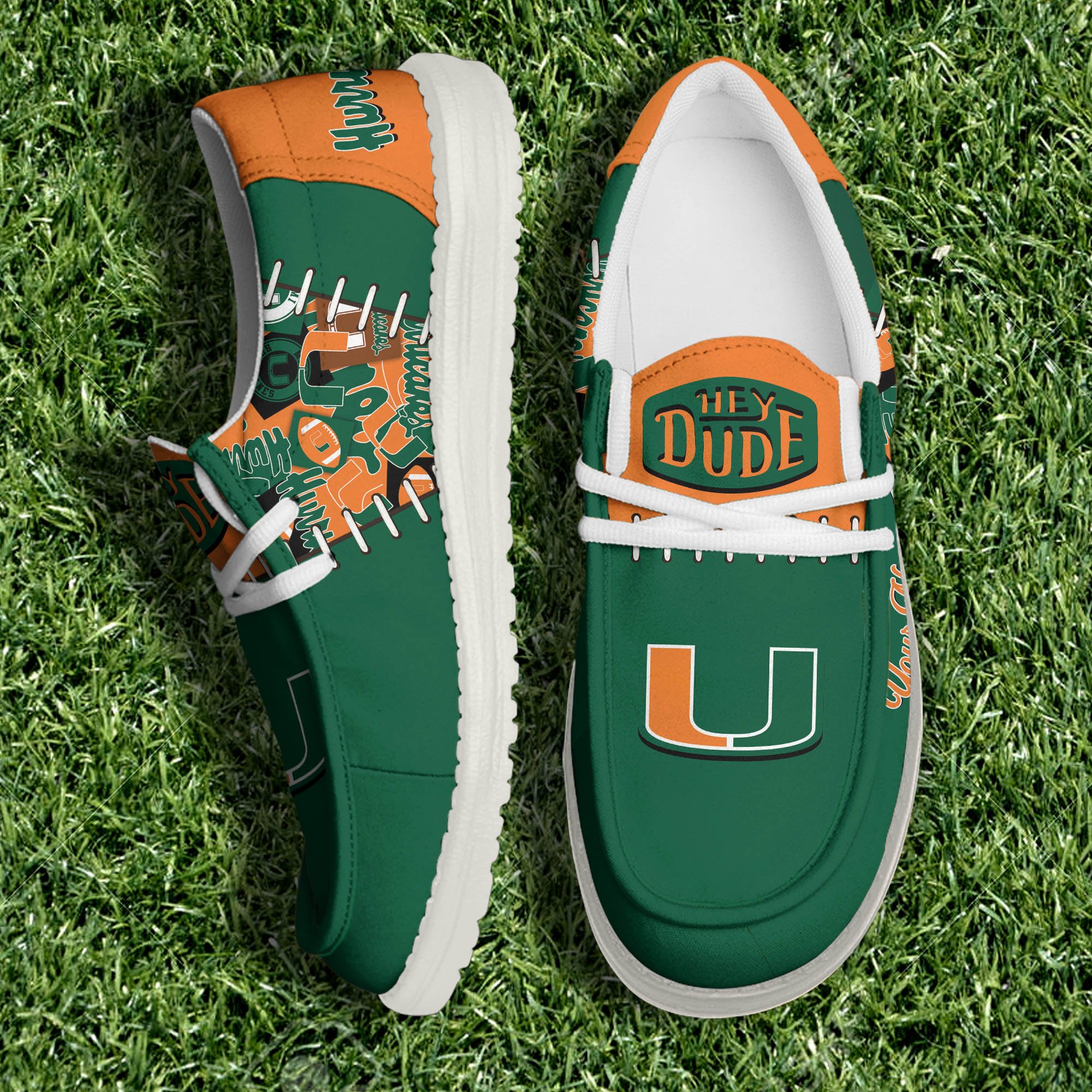 Miami Hurricanes White Canvas Loafer Shoes 2024 Version Personalized Your Name, Shoes For Sport Lovers, Sport Gifts ETHY-61057