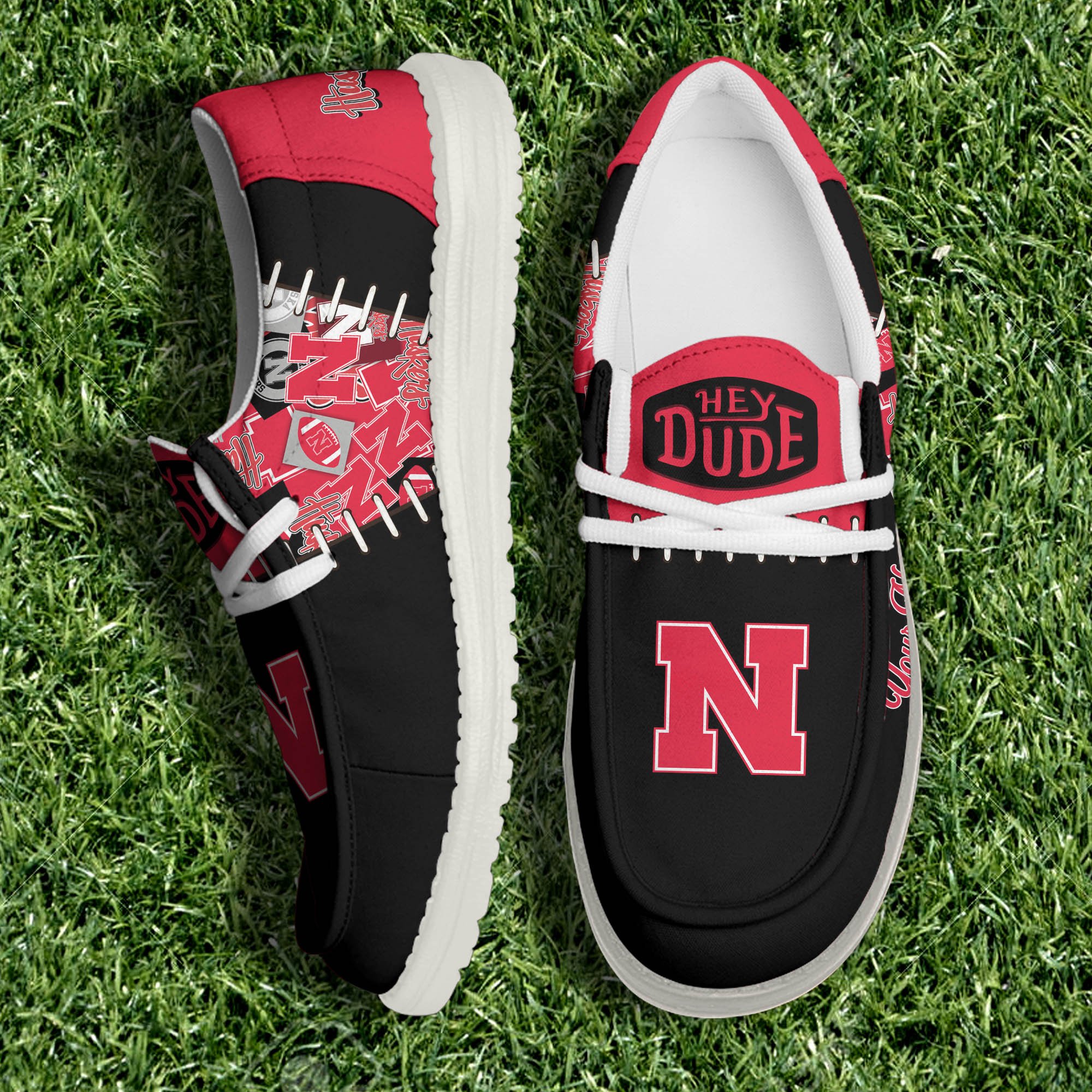 Nebraska Cornhuskers White Canvas Loafer Shoes 2024 Version Personalized Your Name, Shoes For Sport Lovers, Sport Gifts ETHY-61057