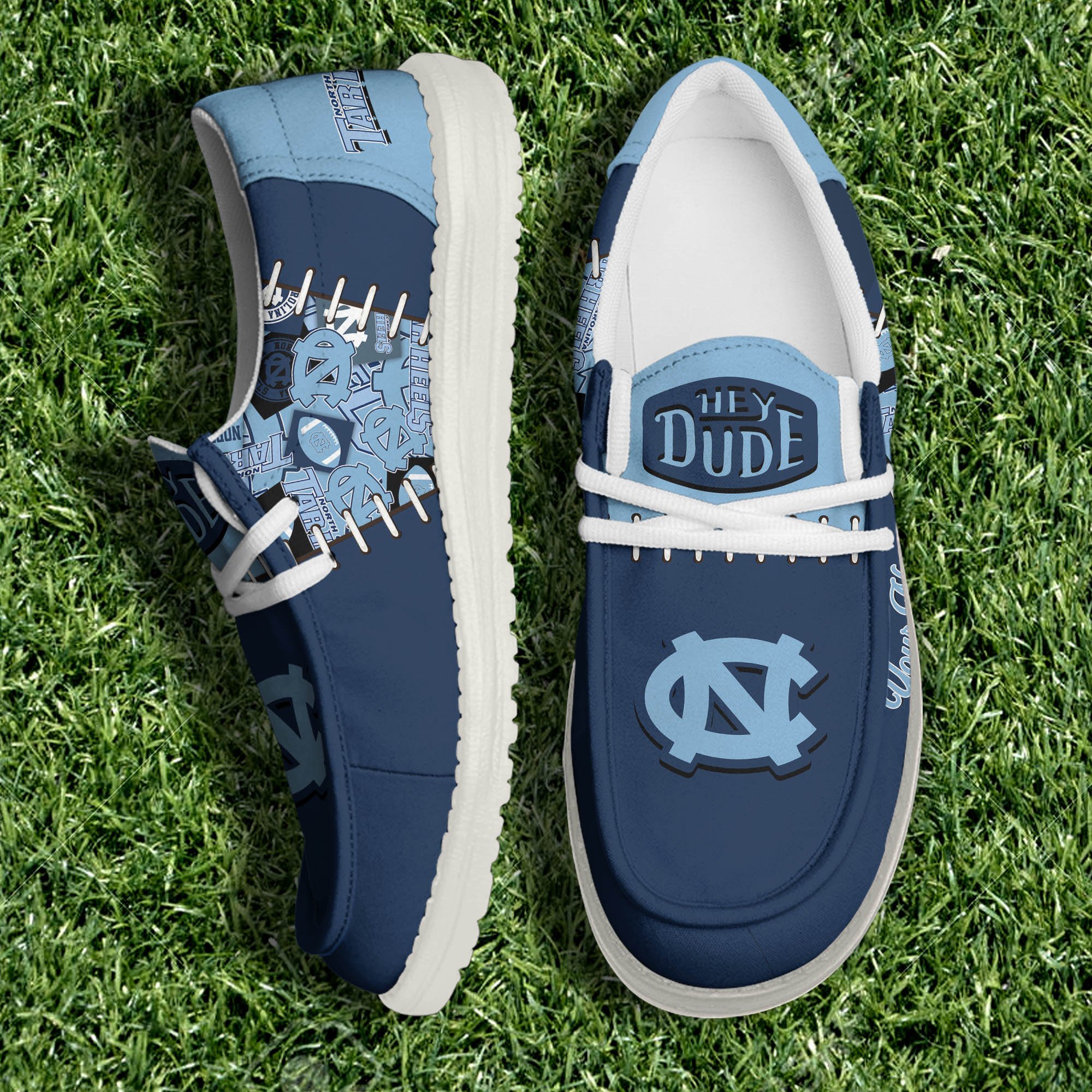 North Carolina Tar Heels White Canvas Loafer Shoes 2024 Version Personalized Your Name, Shoes For Sport Lovers, Sport Gifts ETHY-61057