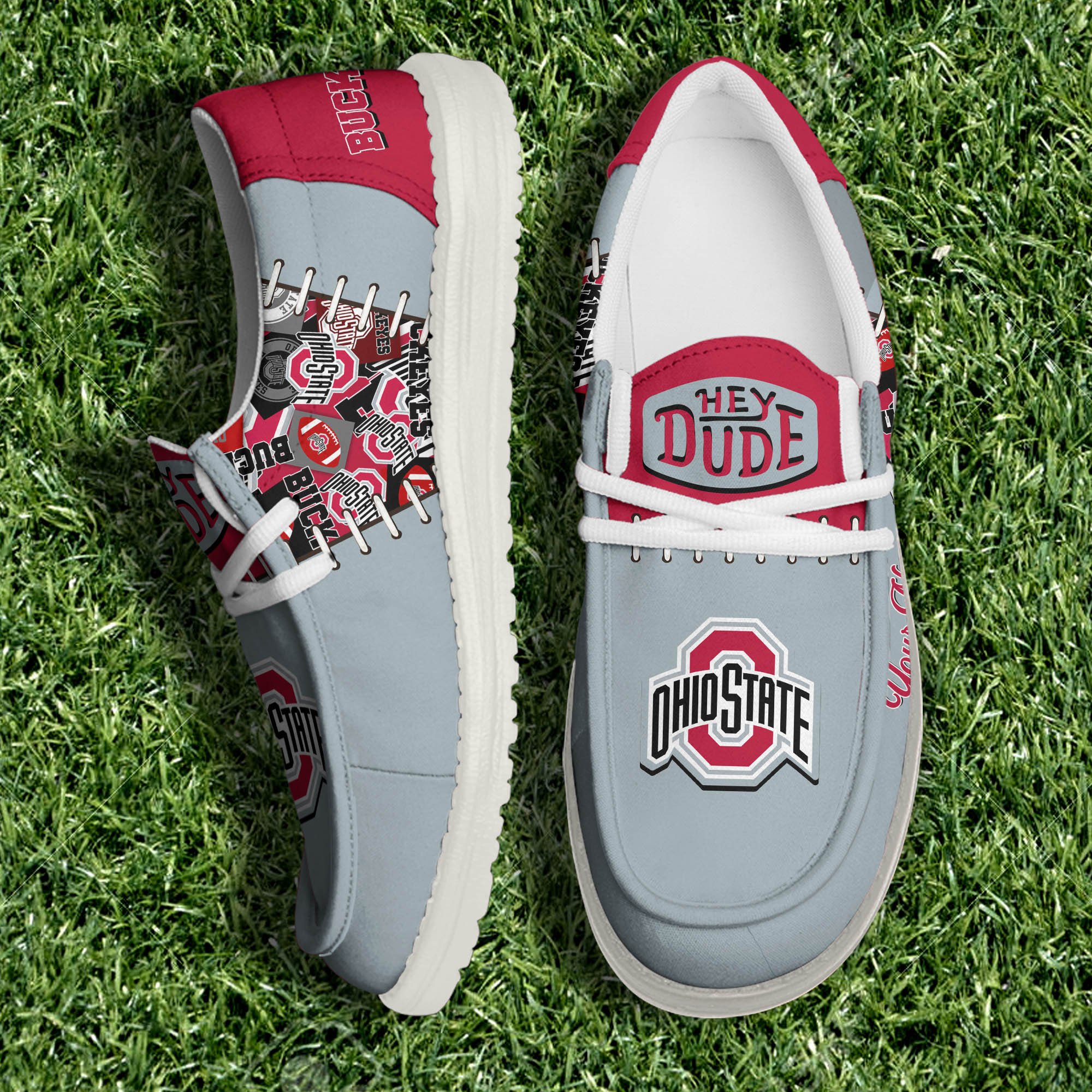 Ohio State Buckeyes White Canvas Loafer Shoes 2024 Version Personalized Your Name, Shoes For Sport Lovers, Sport Gifts ETHY-61057