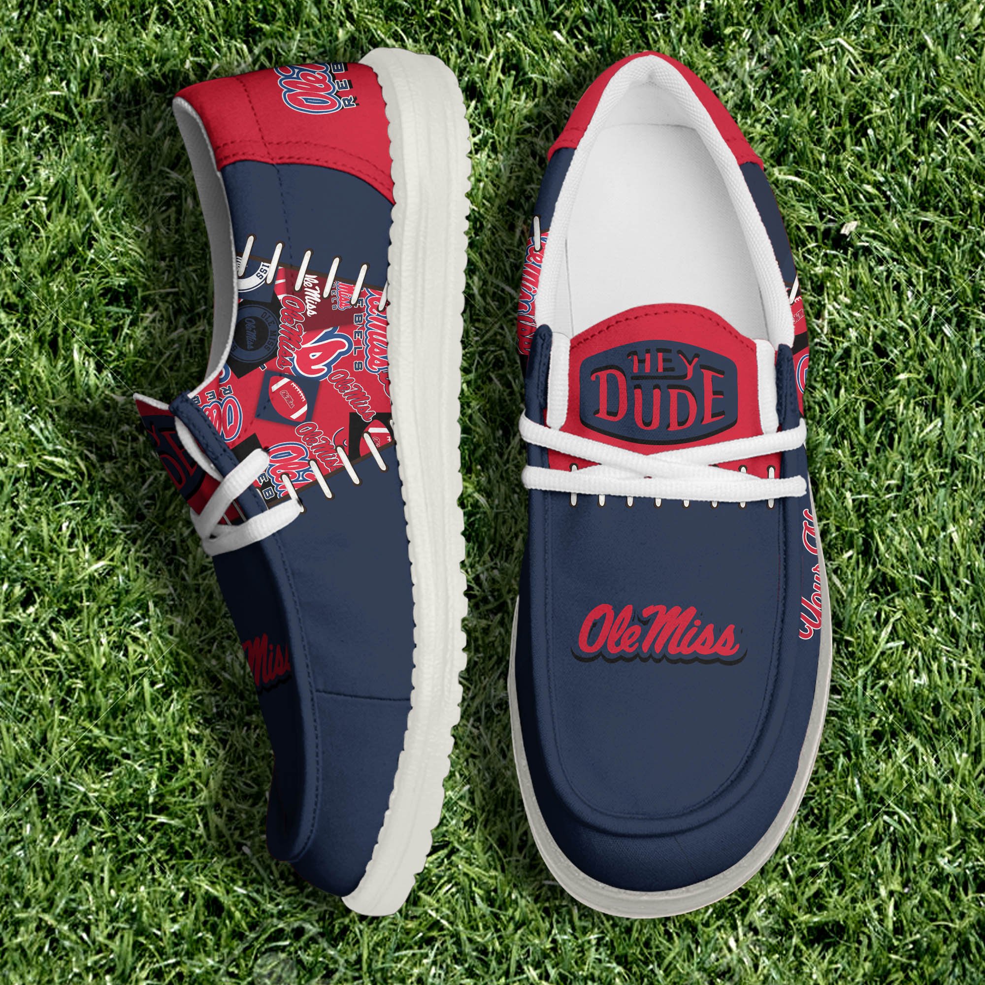 Ole Miss Rebels White Canvas Loafer Shoes 2024 Version Personalized Your Name, Shoes For Sport Lovers, Sport Gifts ETHY-61057