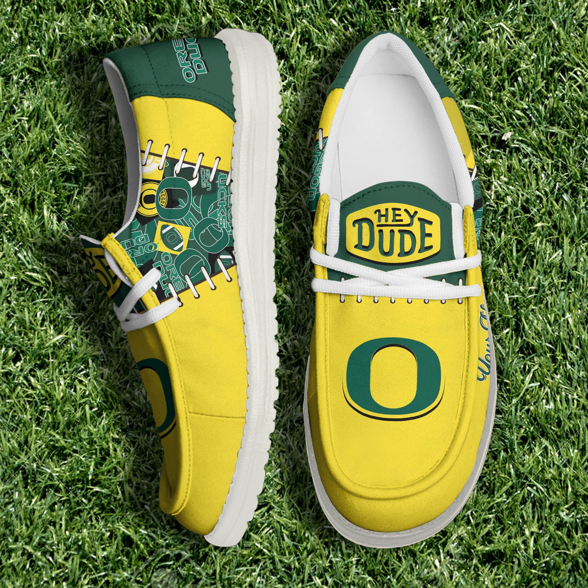 Oregon Ducks White Canvas Loafer Shoes 2024 Version Personalized Your Name, Shoes For Sport Lovers, Sport Gifts ETHY-61057