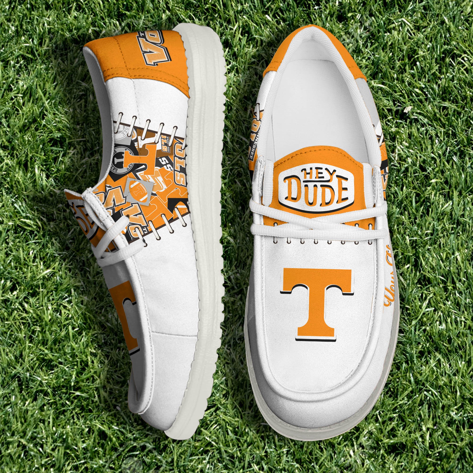 Tennessee Volunteers White Canvas Loafer Shoes 2024 Version Personalized Your Name, Shoes For Sport Lovers, Sport Gifts ETHY-61057