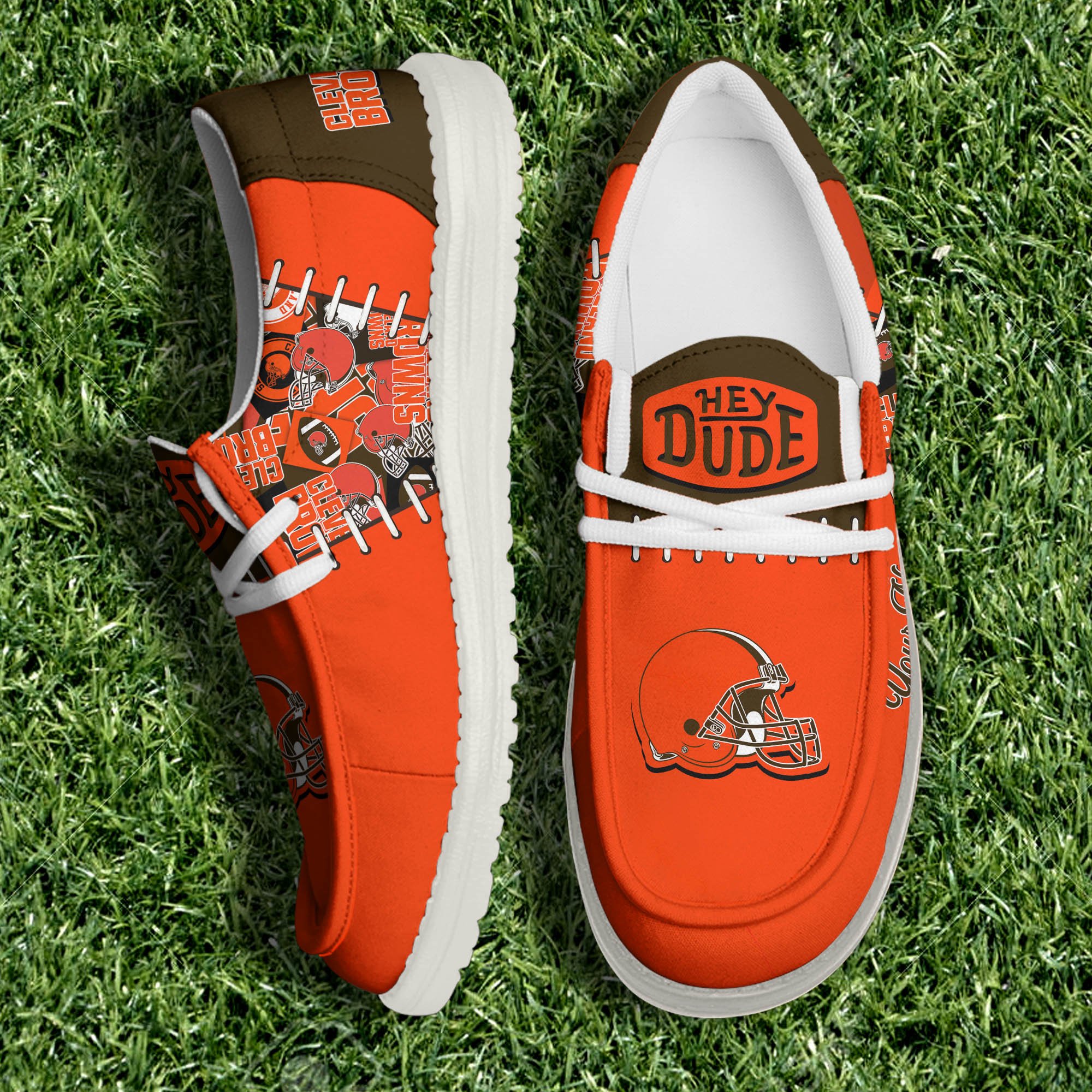 Cleveland Browns White Canvas Loafer Shoes 2024 Version Personalized Your Name, Shoes For Sport Lovers, Sport Gifts ETHY-61057