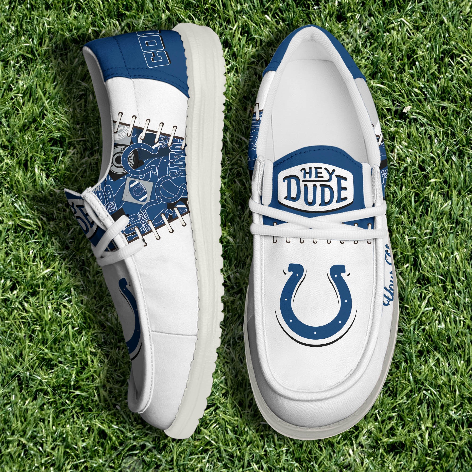 Indianapolis Colts White Canvas Loafer Shoes 2024 Version Personalized Your Name, Shoes For Sport Lovers, Sport Gifts ETHY-61057