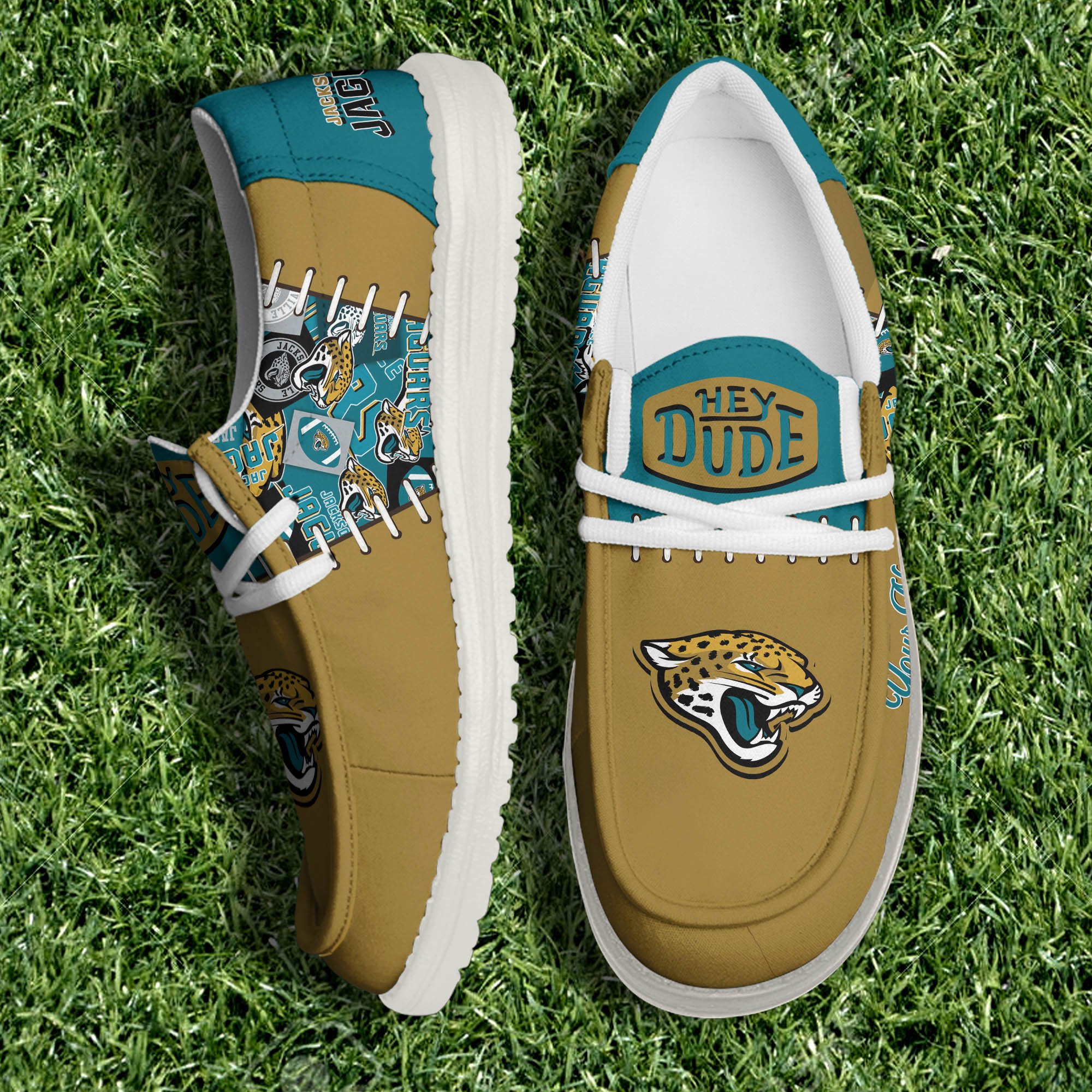 Jacksonville Jaguars White Canvas Loafer Shoes 2024 Version Personalized Your Name, Shoes For Sport Lovers, Sport Gifts ETHY-61057