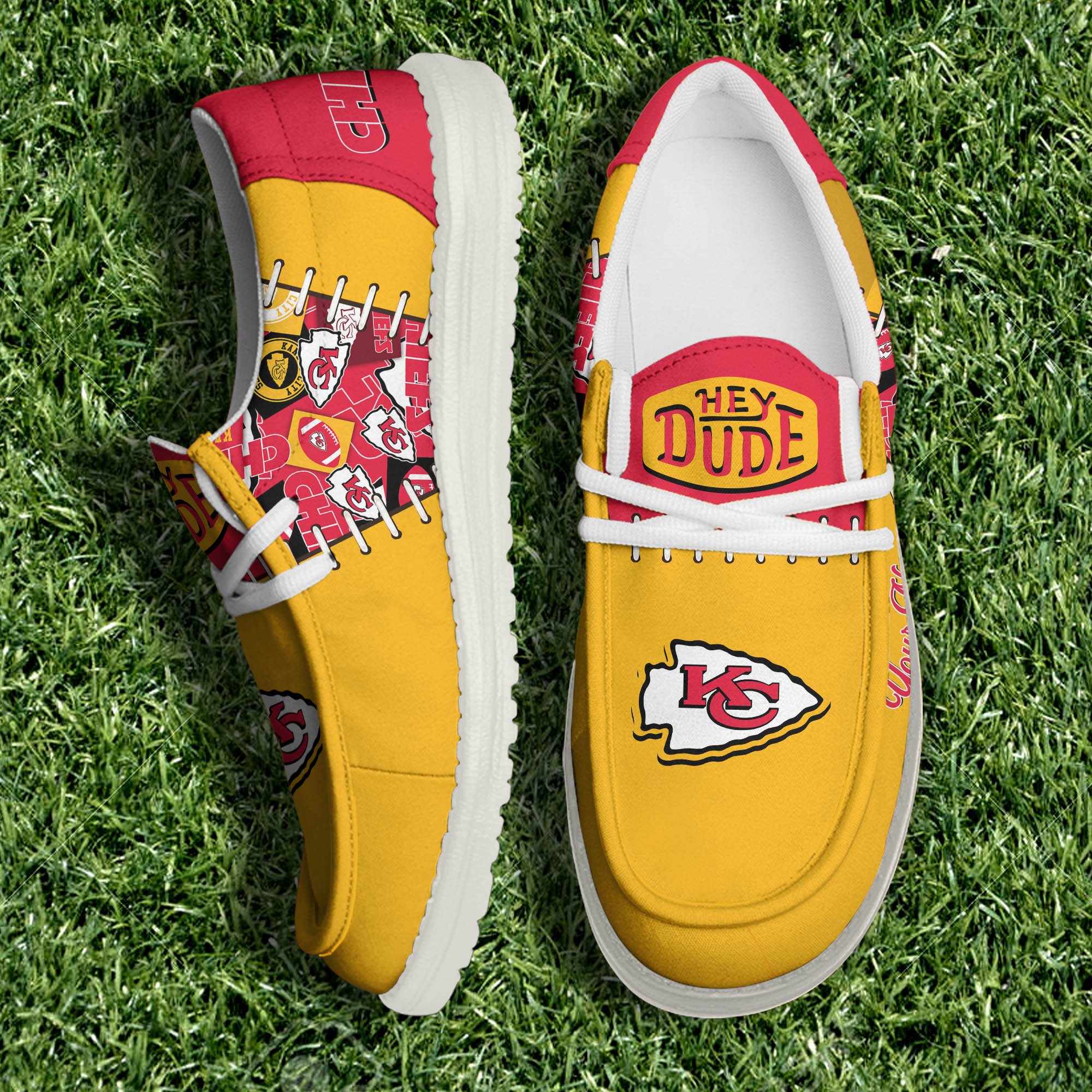 Kansas City Chiefs White Canvas Loafer Shoes 2024 Version Personalized Your Name, Shoes For Sport Lovers, Sport Gifts ETHY-61057