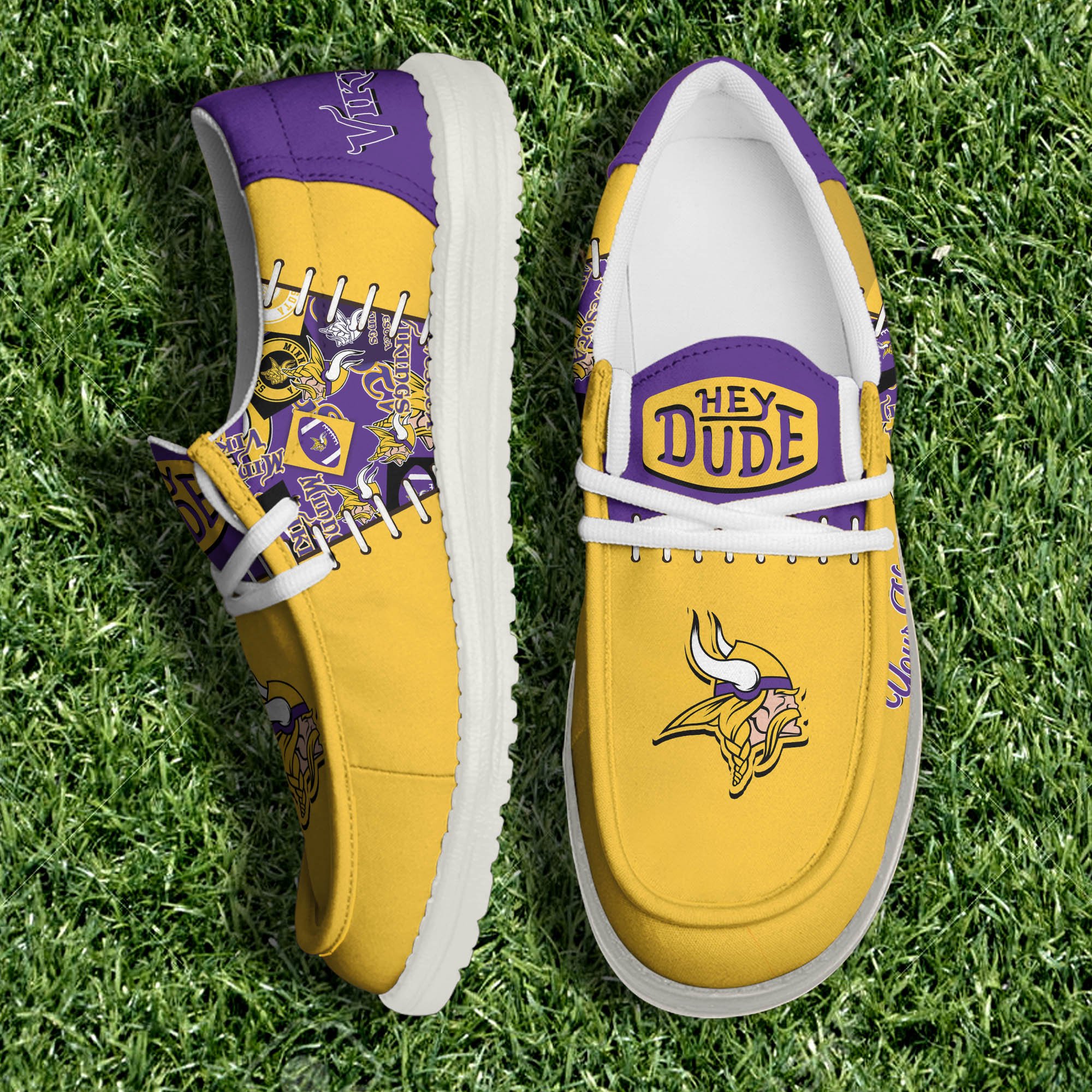 Minnesota Vikings White Canvas Loafer Shoes 2024 Version Personalized Your Name, Shoes For Sport Lovers, Sport Gifts ETHY-61057