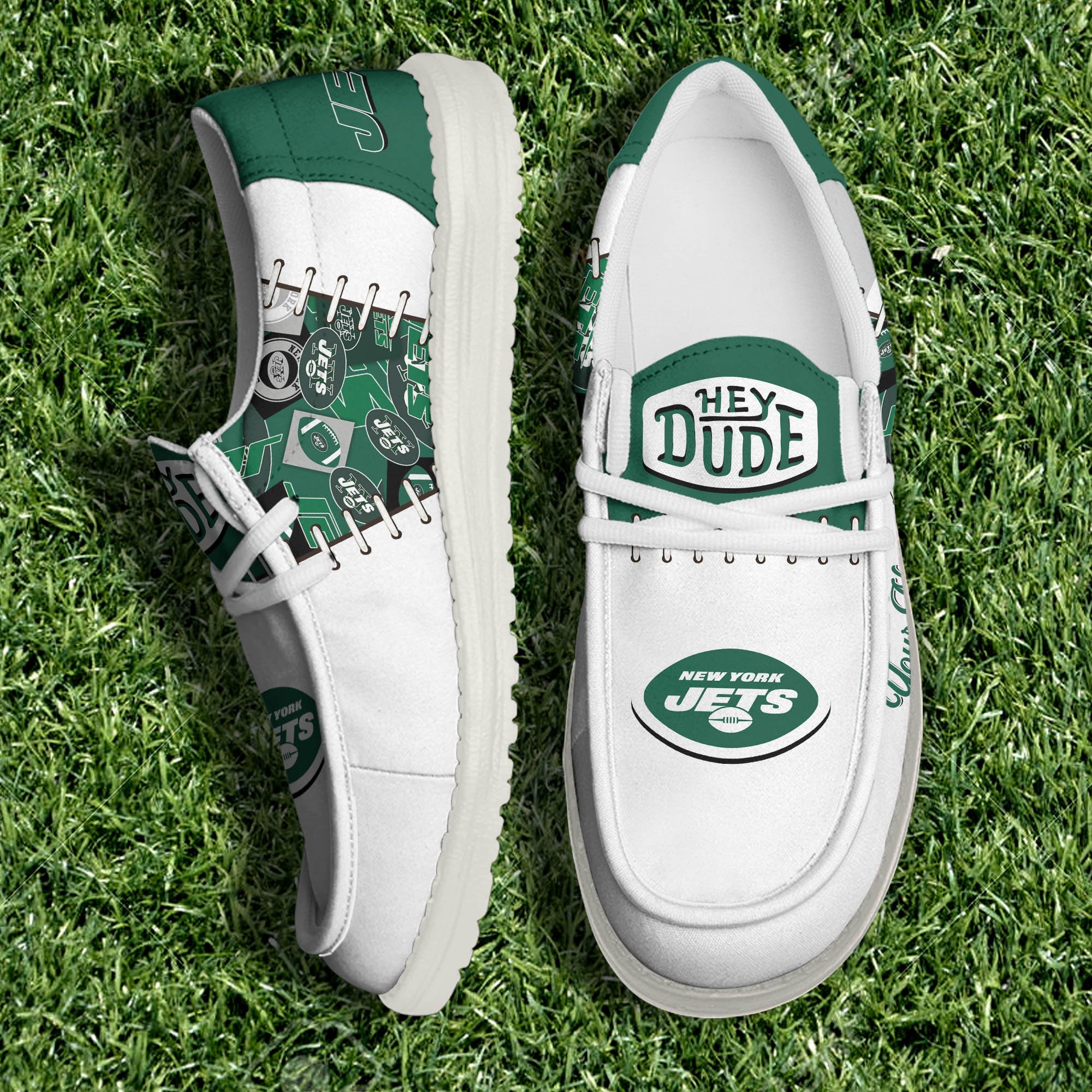 New York Jets White Canvas Loafer Shoes 2024 Version Personalized Your Name, Shoes For Sport Lovers, Sport Gifts ETHY-61057