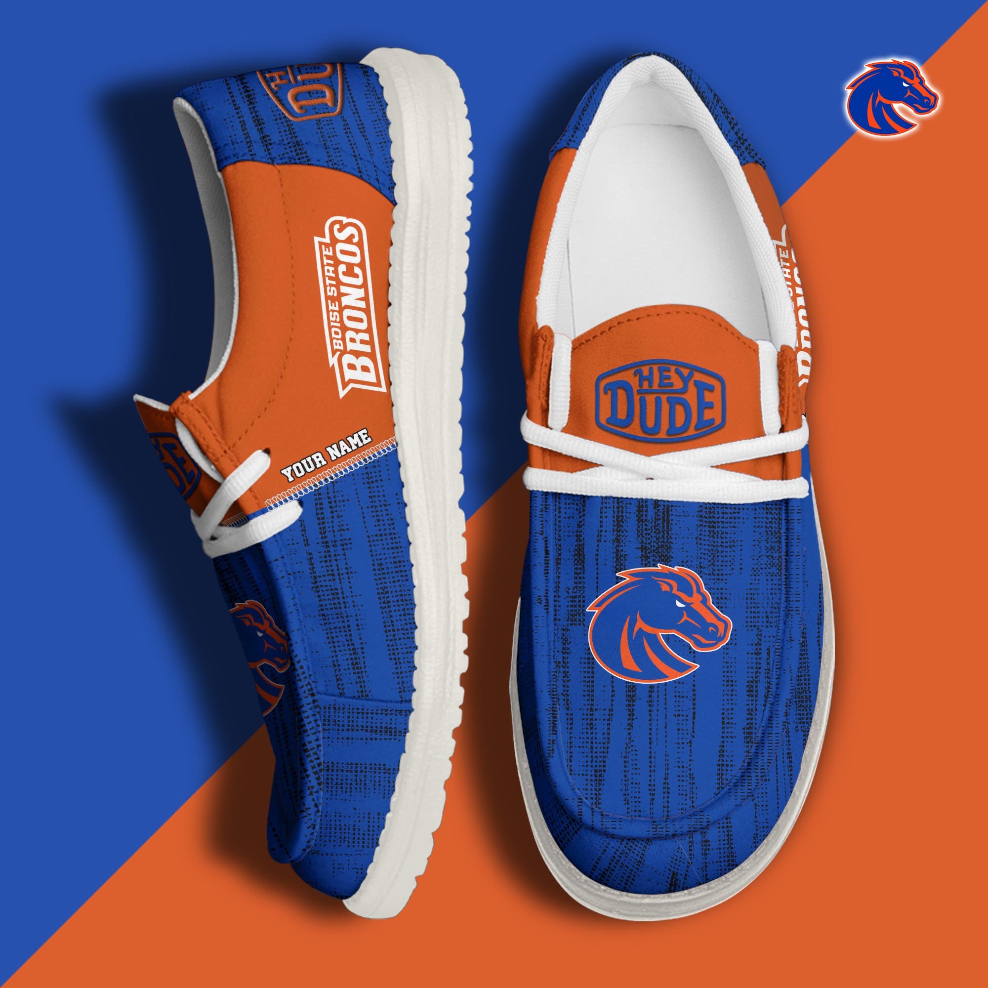 Boise State Broncos Hey Dude Shoes Personalized Your Name, Sport Hey Dudes For Football Fan, Sport Lovers Gifts 61079