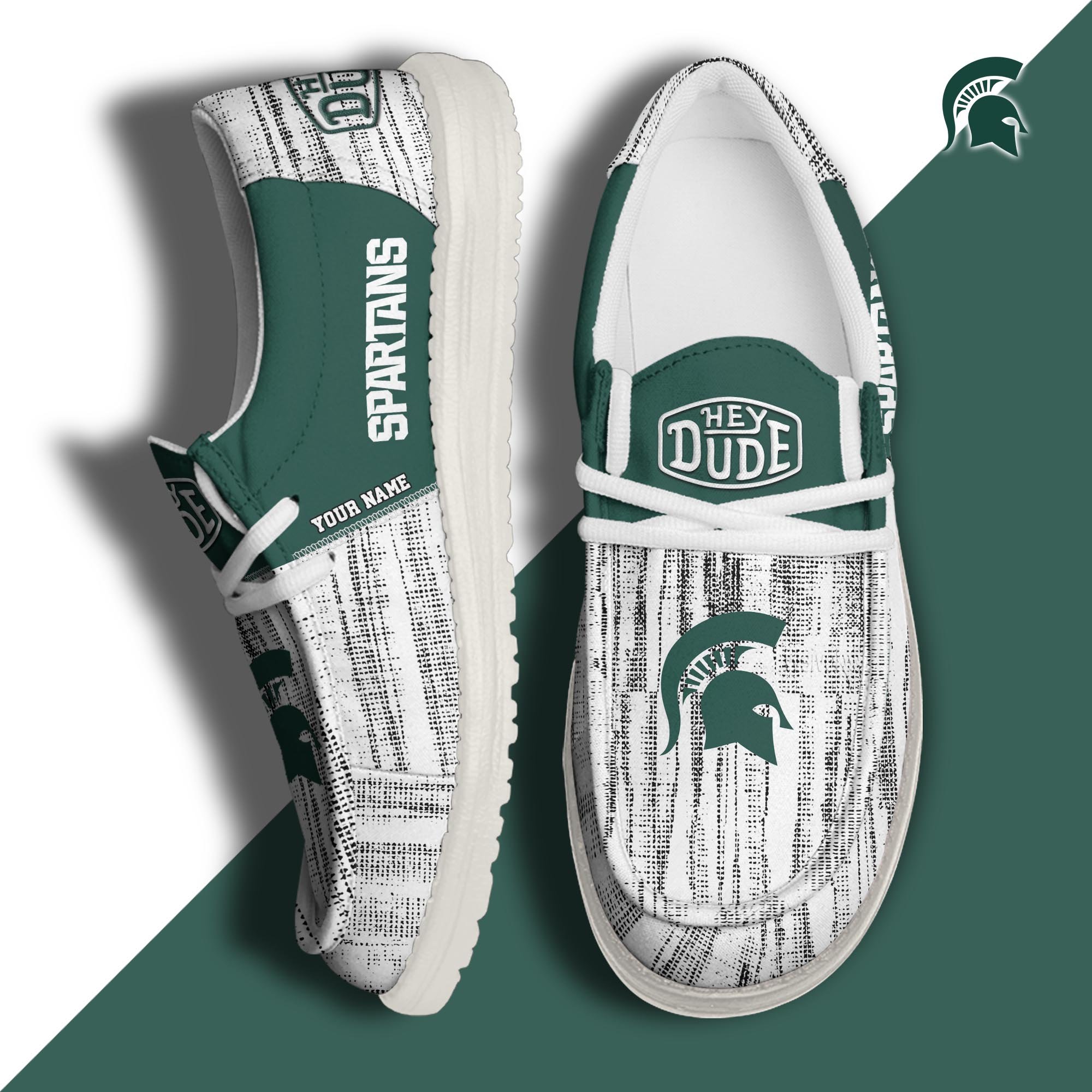 Michigan State Spartans Hey Dude Shoes Personalized Your Name, Sport Hey Dudes For Football Fan, Sport Lovers Gifts 61079