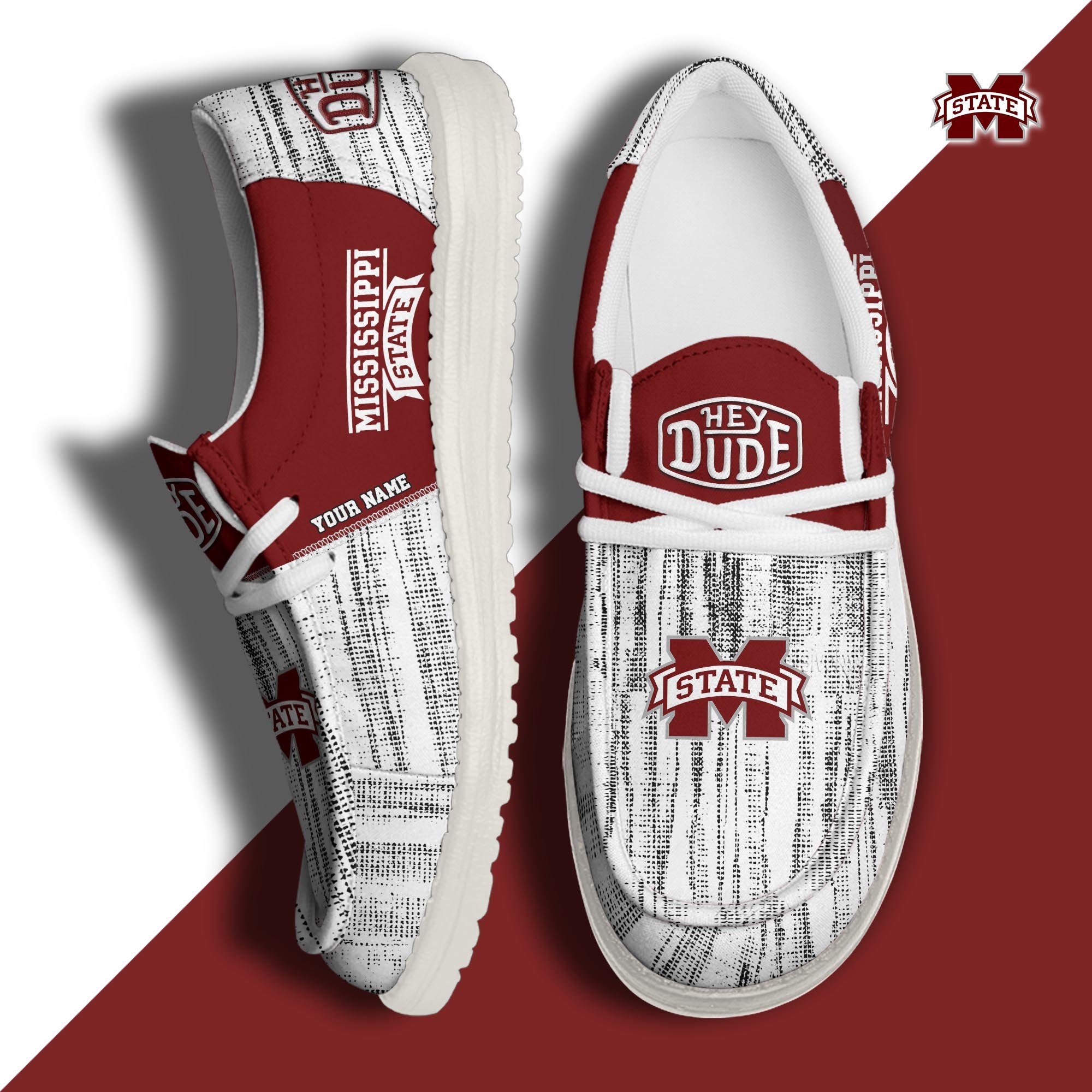 Mississippi State Bulldogs Hey Dude Shoes Personalized Your Name, Sport Hey Dudes For Football Fan, Sport Lovers Gifts 61079