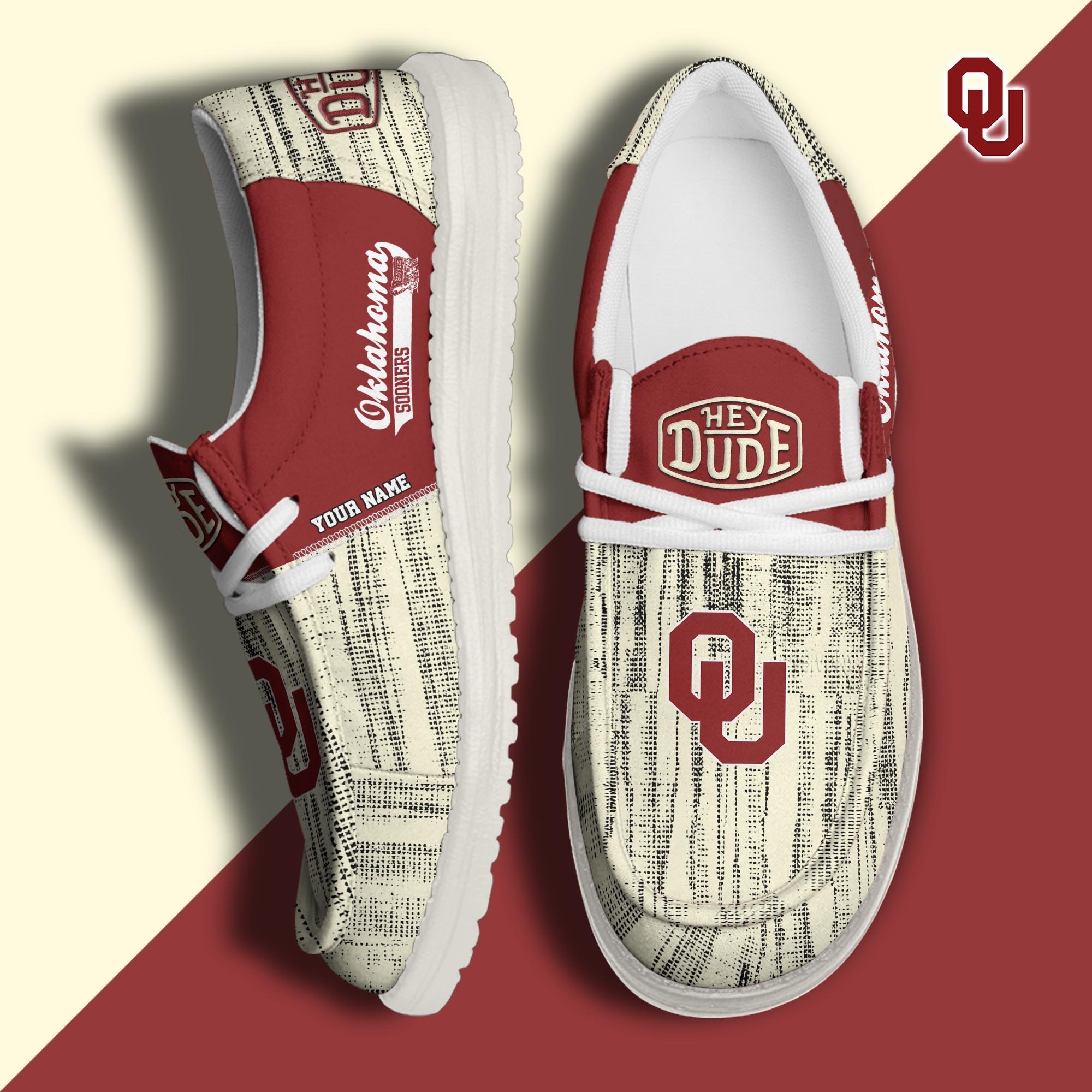 Oklahoma Sooners Hey Dude Shoes Personalized Your Name, Sport Hey Dudes For Football Fan, Sport Lovers Gifts 61079