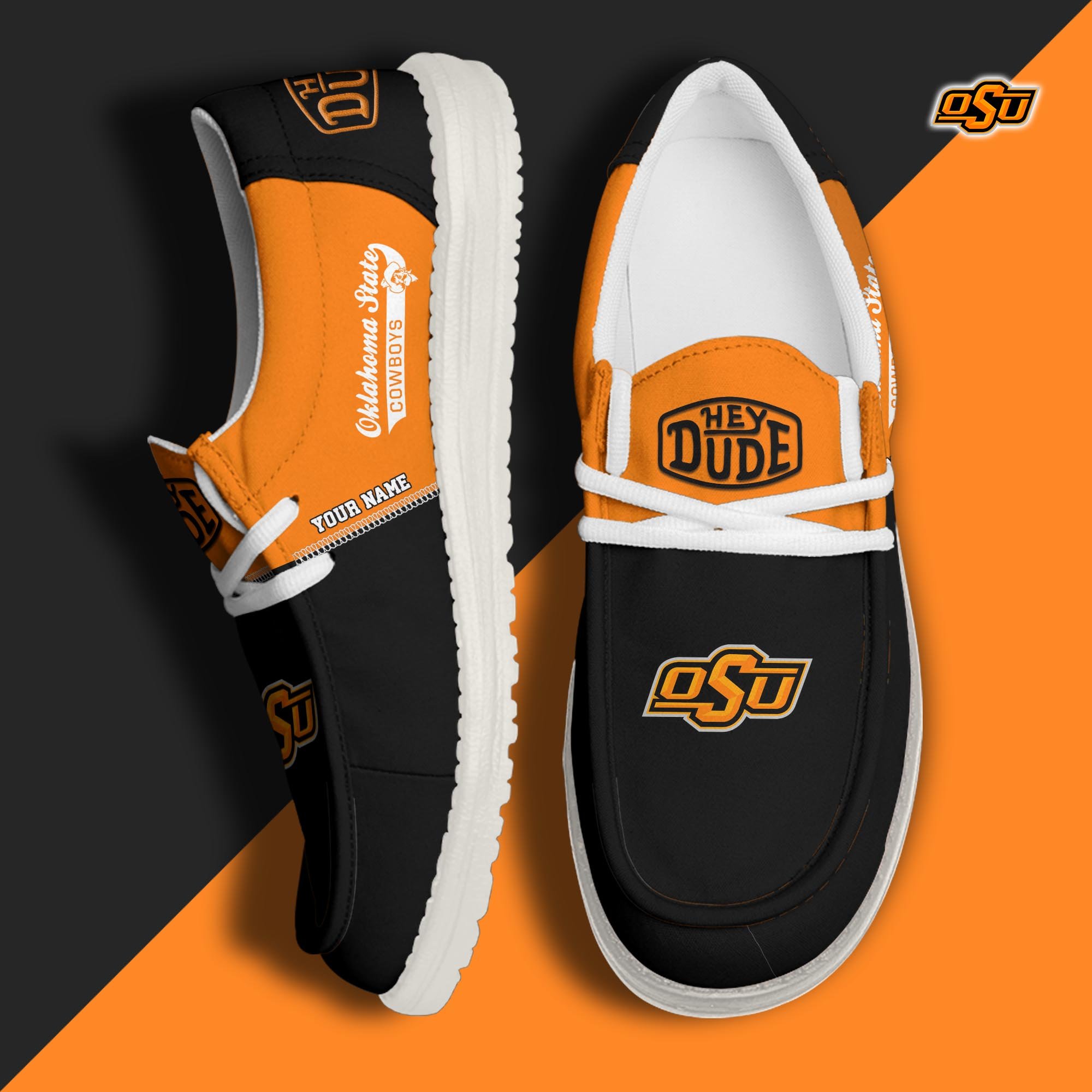 Oklahoma State Cowboys Hey Dude Shoes Personalized Your Name, Sport Hey Dudes For Football Fan, Sport Lovers Gifts 61079