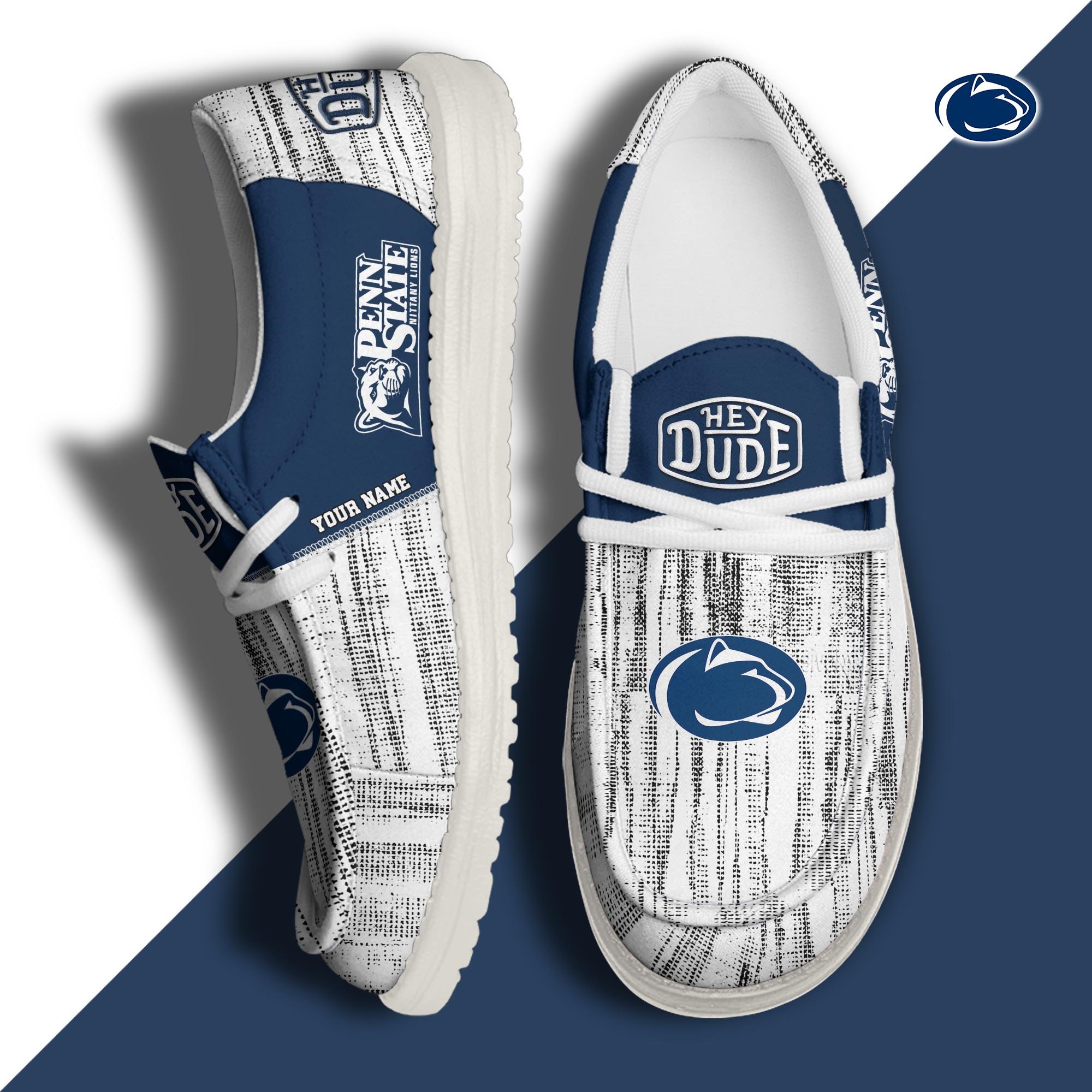 Penn State Nittany Lions Hey Dude Shoes Personalized Your Name, Sport Hey Dudes For Football Fan, Sport Lovers Gifts 61079