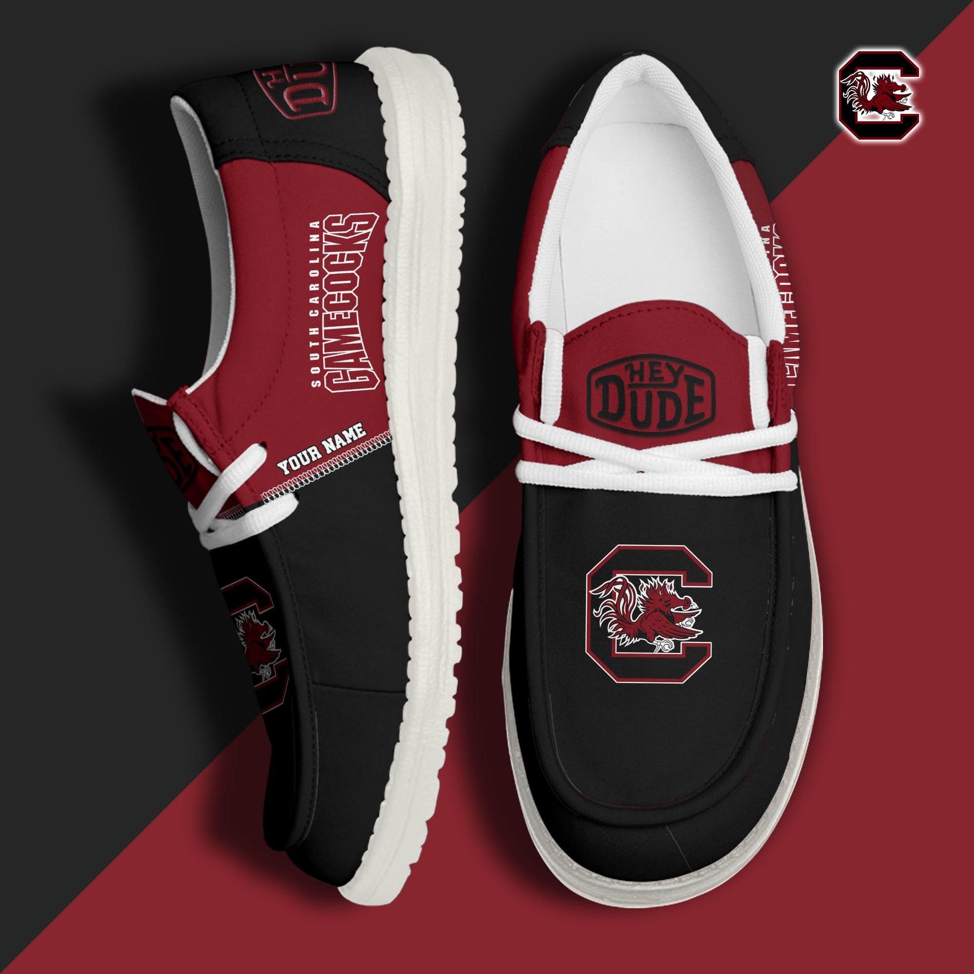 South Carolina Gamecocks Hey Dude Shoes Personalized Your Name, Sport Hey Dudes For Football Fan, Sport Lovers Gifts 61079