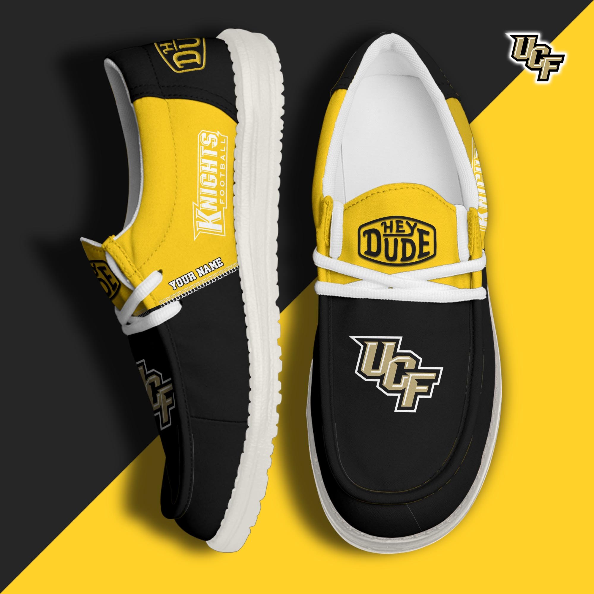 UCF Knights Hey Dude Shoes Personalized Your Name, Sport Hey Dudes For Football Fan, Sport Lovers Gifts 61079