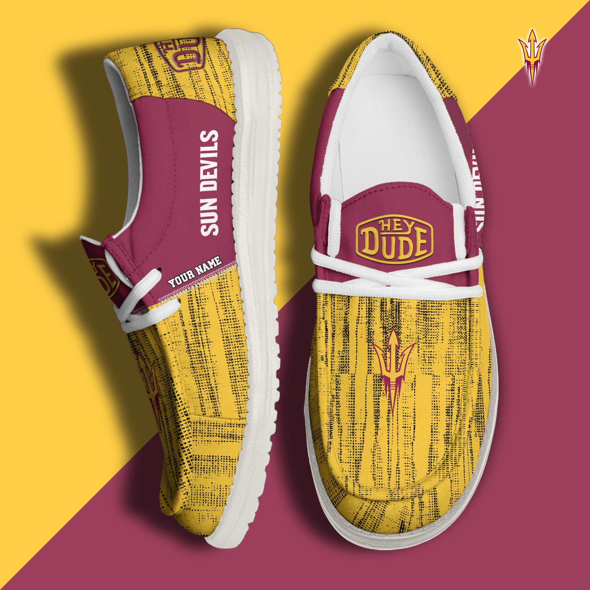 Arizona State Sun Devils Hey Dude Shoes Personalized Your Name, Sport Hey Dudes For Football Fan, Sport Lovers Gifts 61079