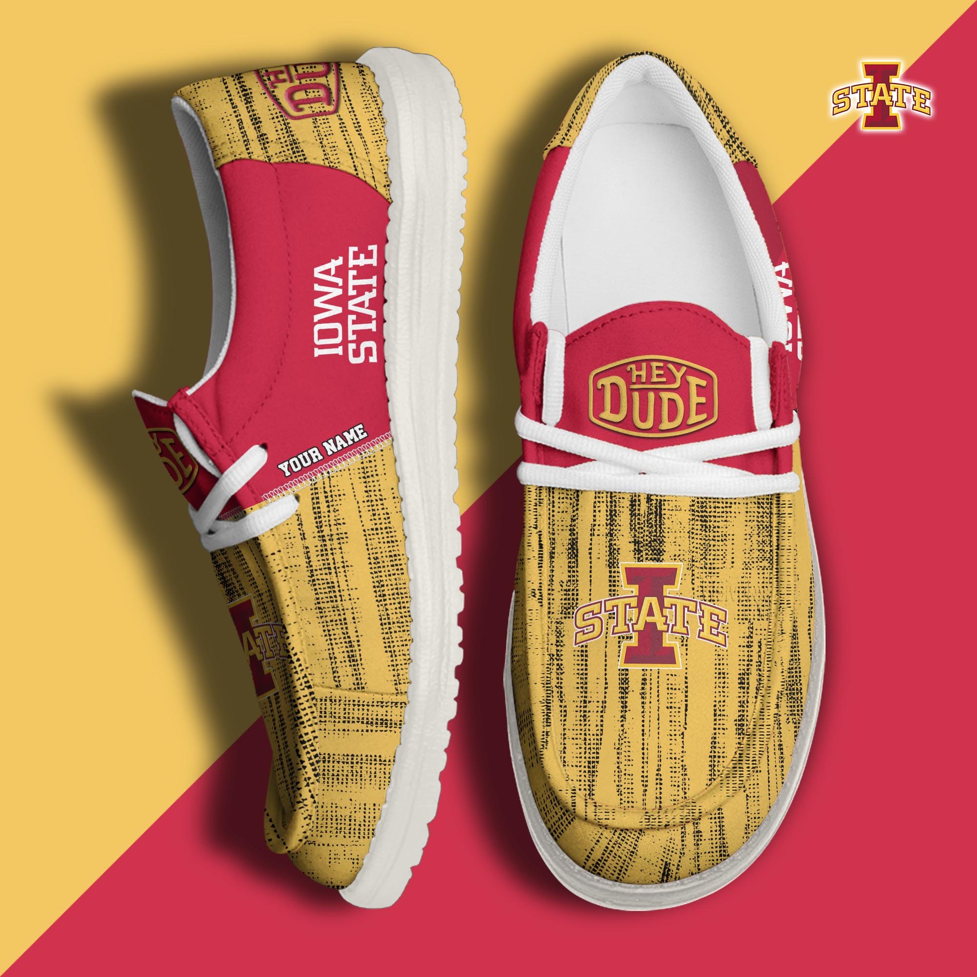 Iowa State Cyclones Hey Dude Shoes Personalized Your Name, Sport Hey Dudes For Football Fan, Sport Lovers Gifts 61079