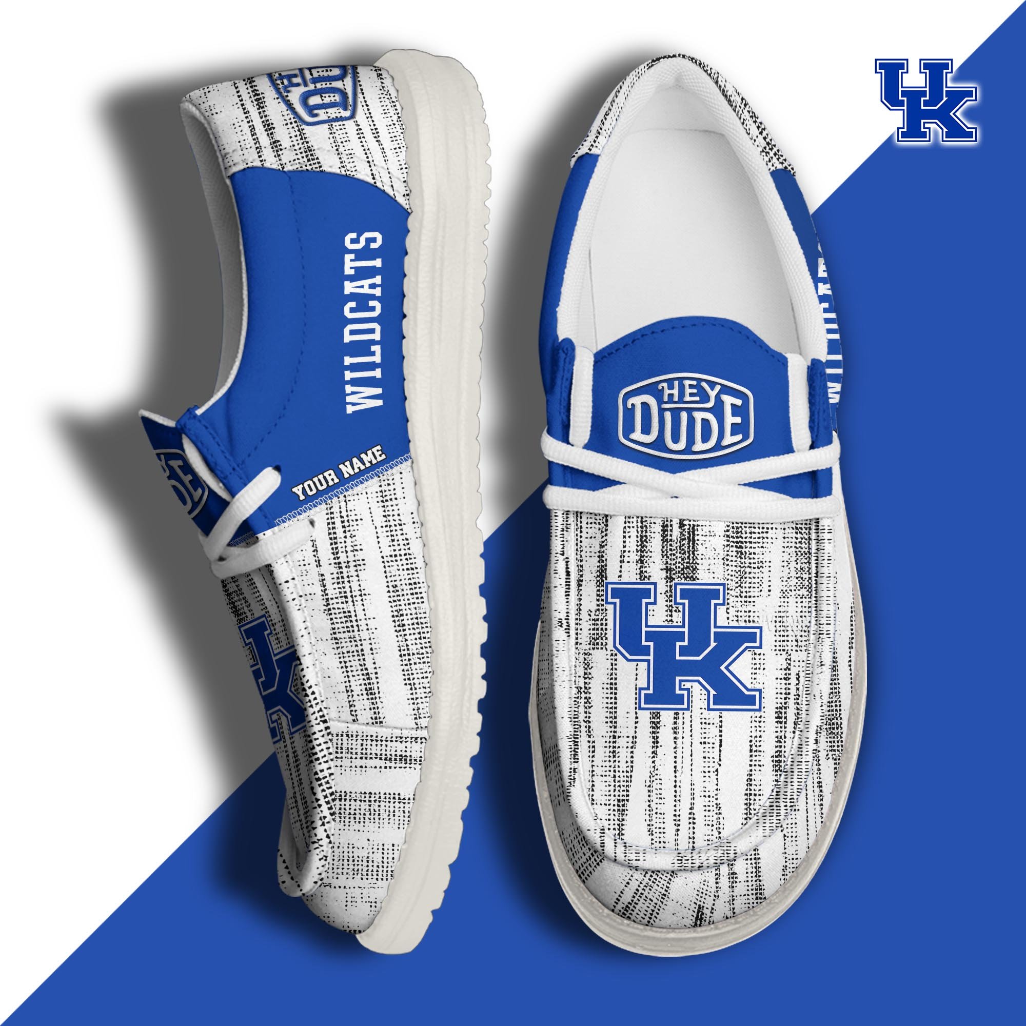 Kentucky Wildcats Hey Dude Shoes Personalized Your Name, Sport Hey Dudes For Football Fan, Sport Lovers Gifts 61079