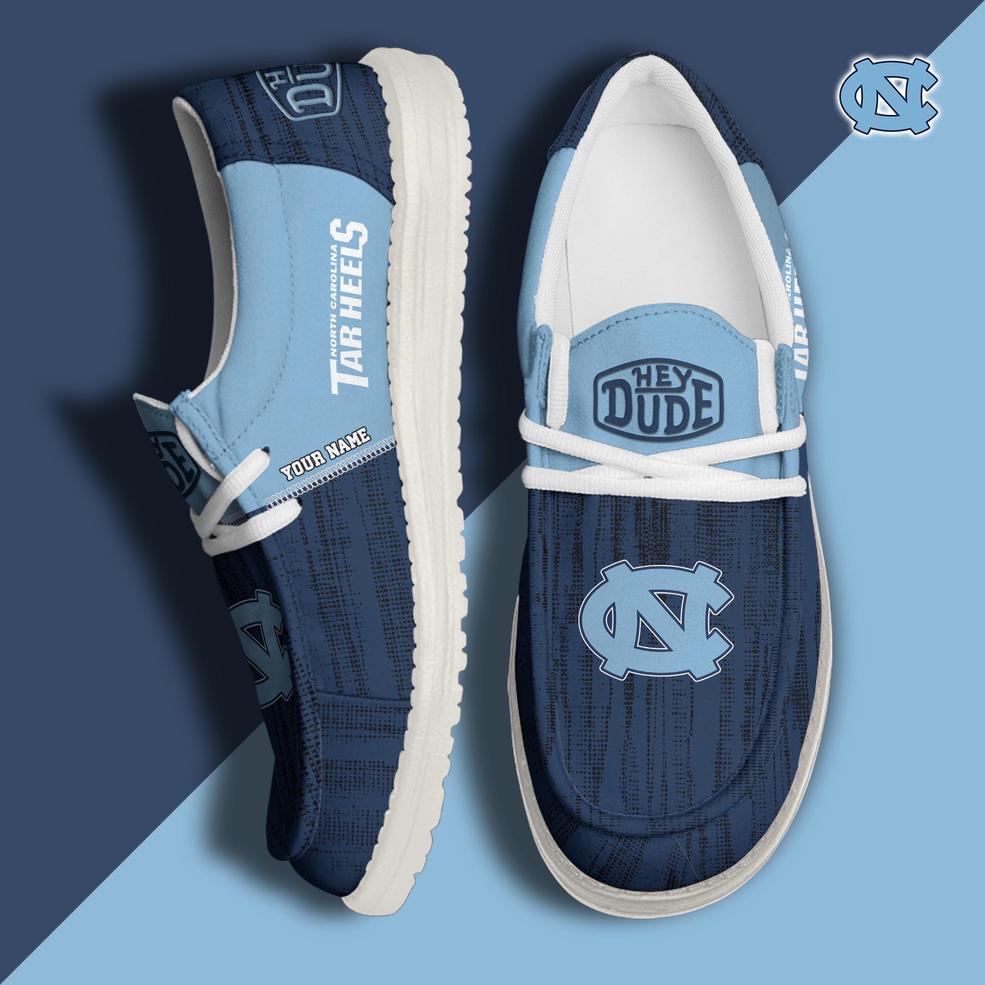 North Carolina Tar Heels Hey Dude Shoes Personalized Your Name, Sport Hey Dudes For Football Fan, Sport Lovers Gifts 61079