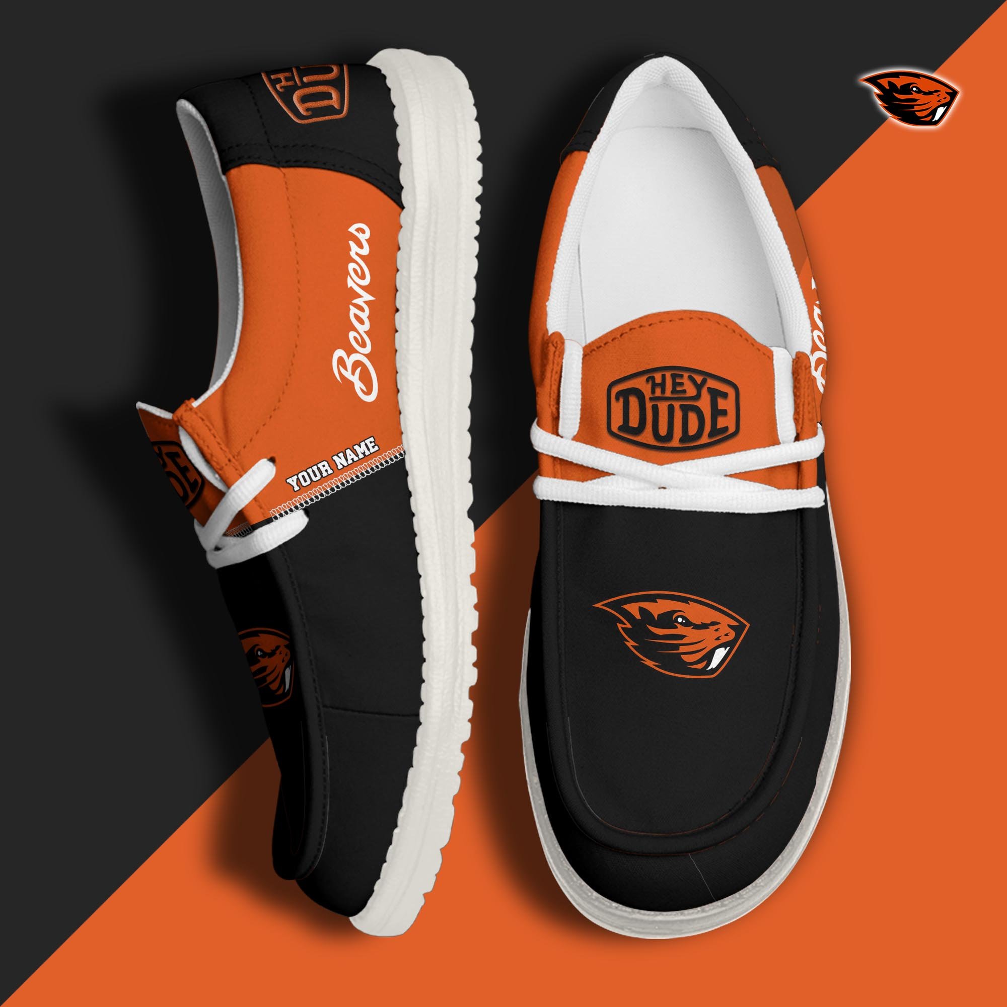 Oregon State Beavers Hey Dude Shoes Personalized Your Name, Sport Hey Dudes For Football Fan, Sport Lovers Gifts 61079