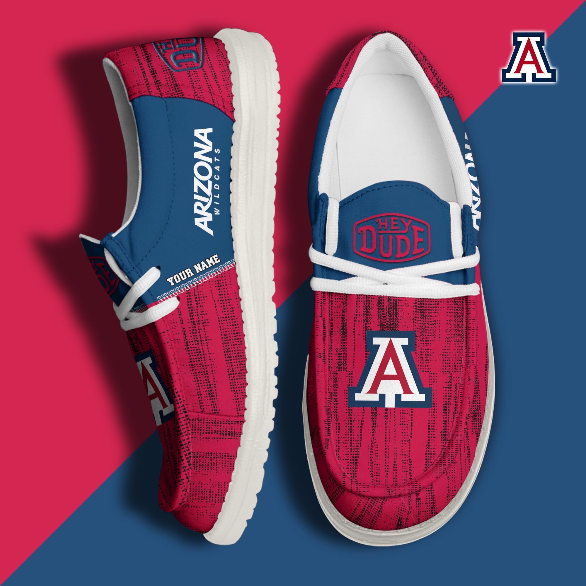 Arizona Wildcats Hey Dude Shoes Personalized Your Name, Sport Hey Dudes For Football Fan, Sport Lovers Gifts 61079