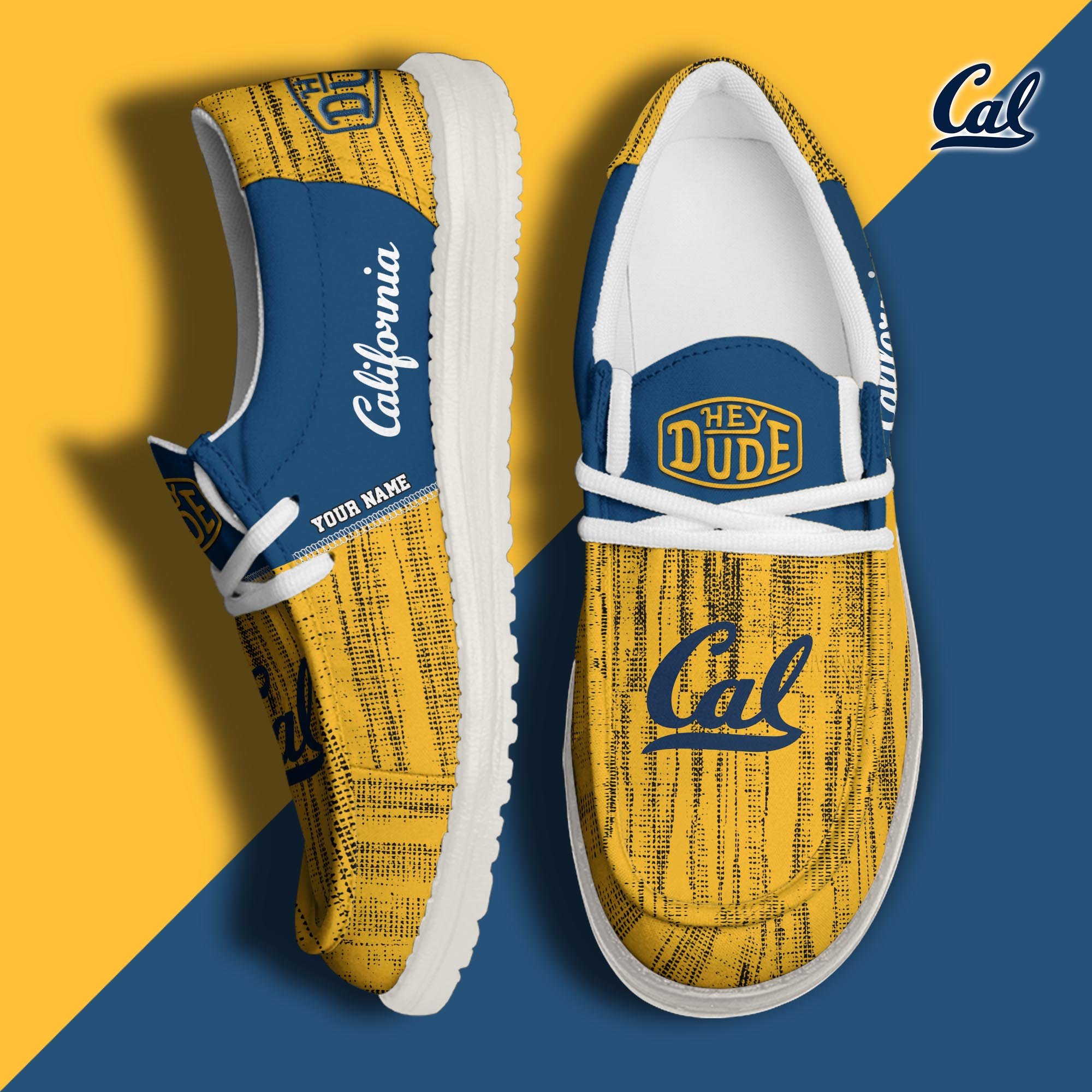 California Golden Bears Hey Dude Shoes Personalized Your Name, Sport Hey Dudes For Football Fan, Sport Lovers Gifts 61079