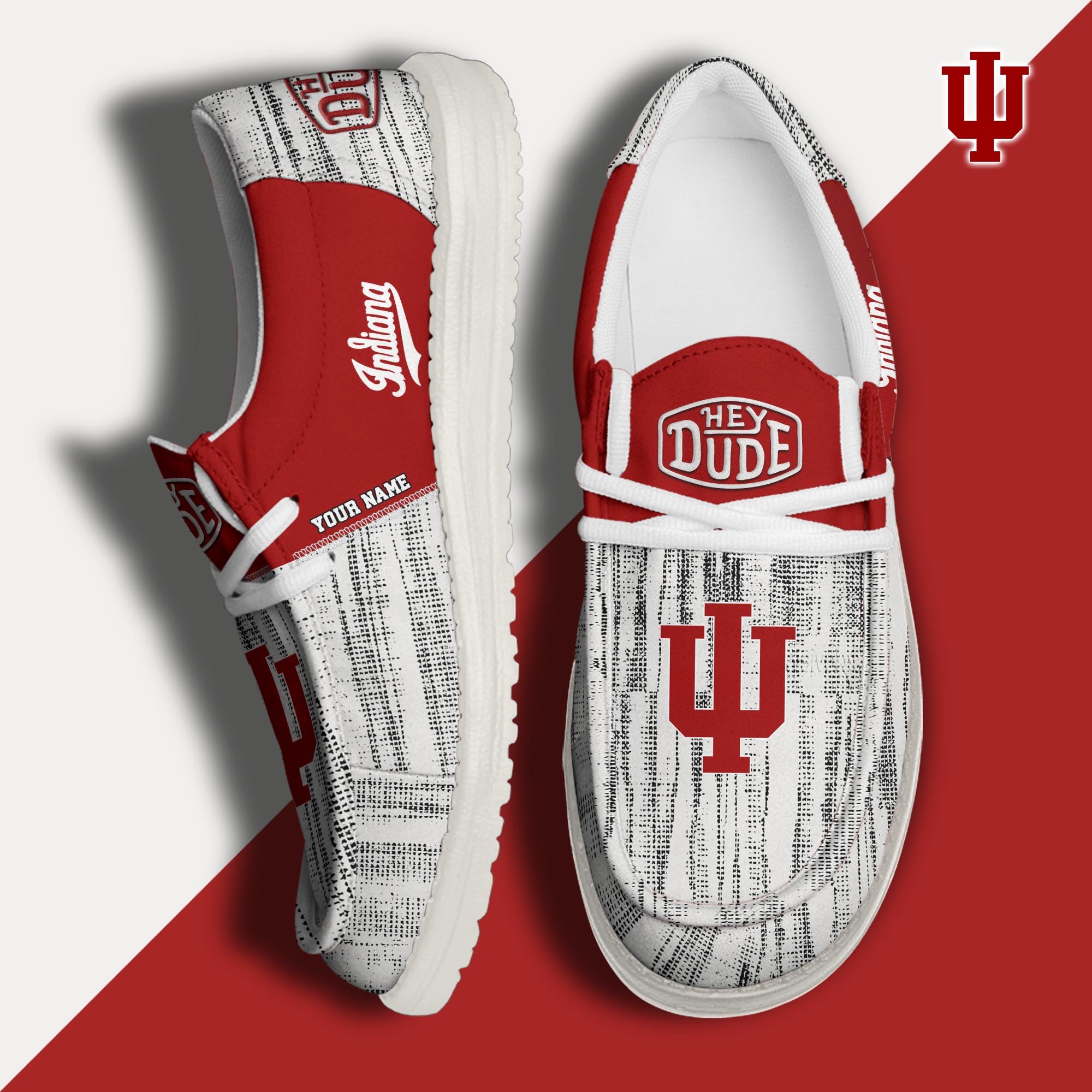 Indiana Hoosiers Hey Dude Shoes Personalized Your Name, Sport Hey Dudes For Football Fan, Sport Lovers Gifts 61079