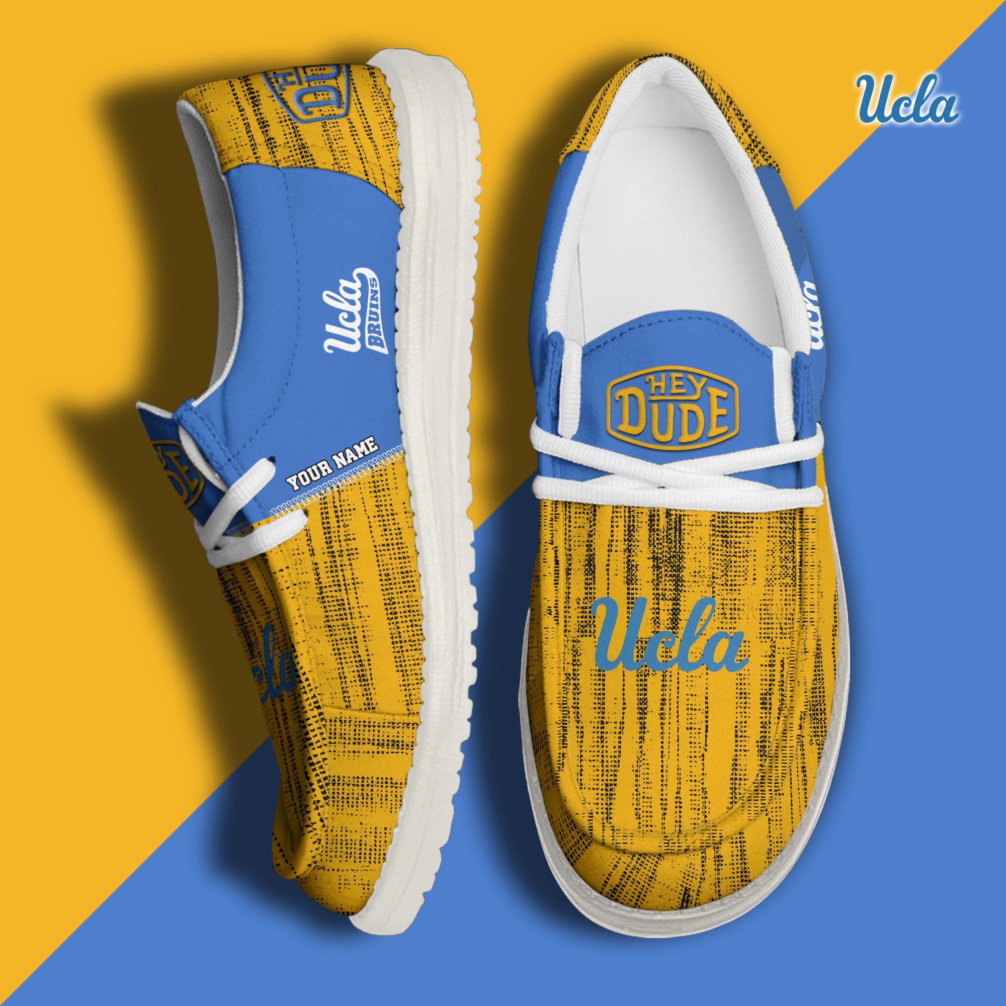 UCLA Bruins Hey Dude Shoes Personalized Your Name, Sport Hey Dudes For Football Fan, Sport Lovers Gifts 61079