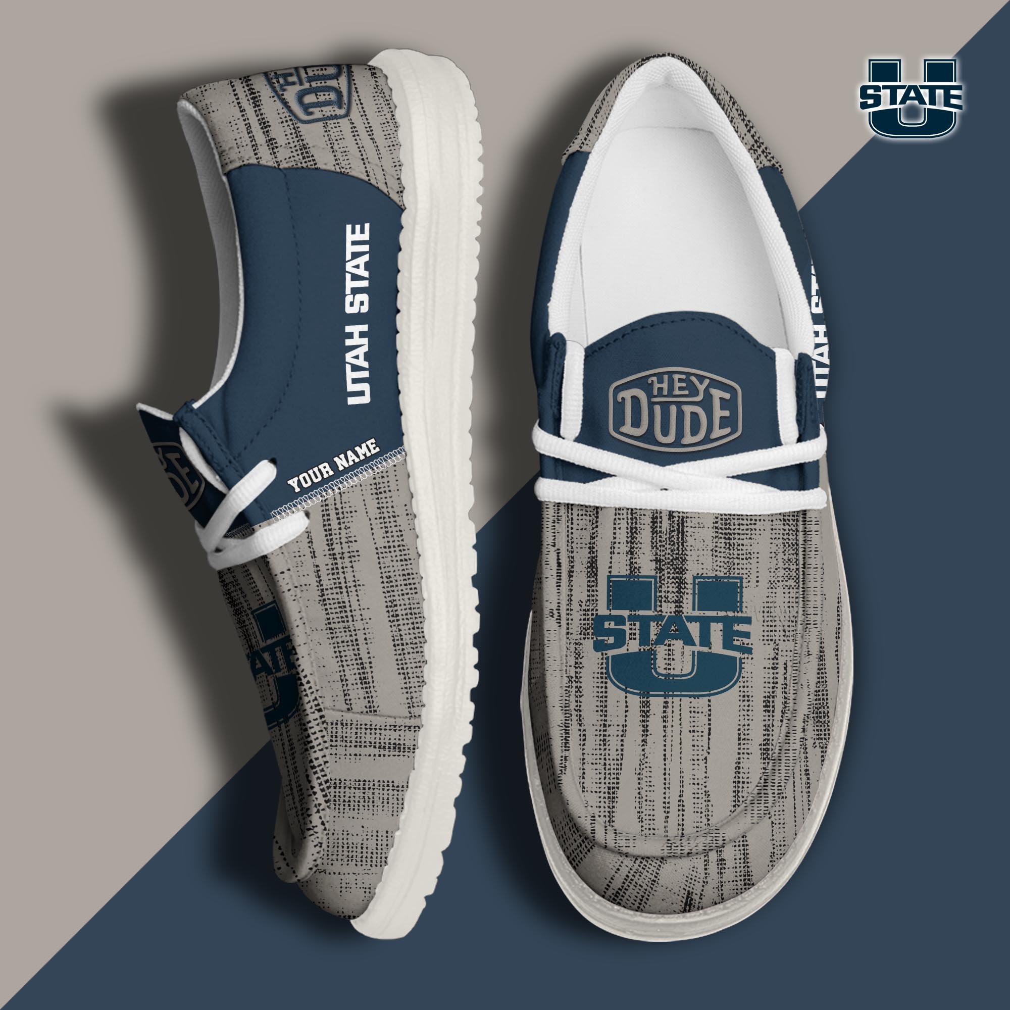 Utah State Aggies Hey Dude Shoes Personalized Your Name, Sport Hey Dudes For Football Fan, Sport Lovers Gifts 61079