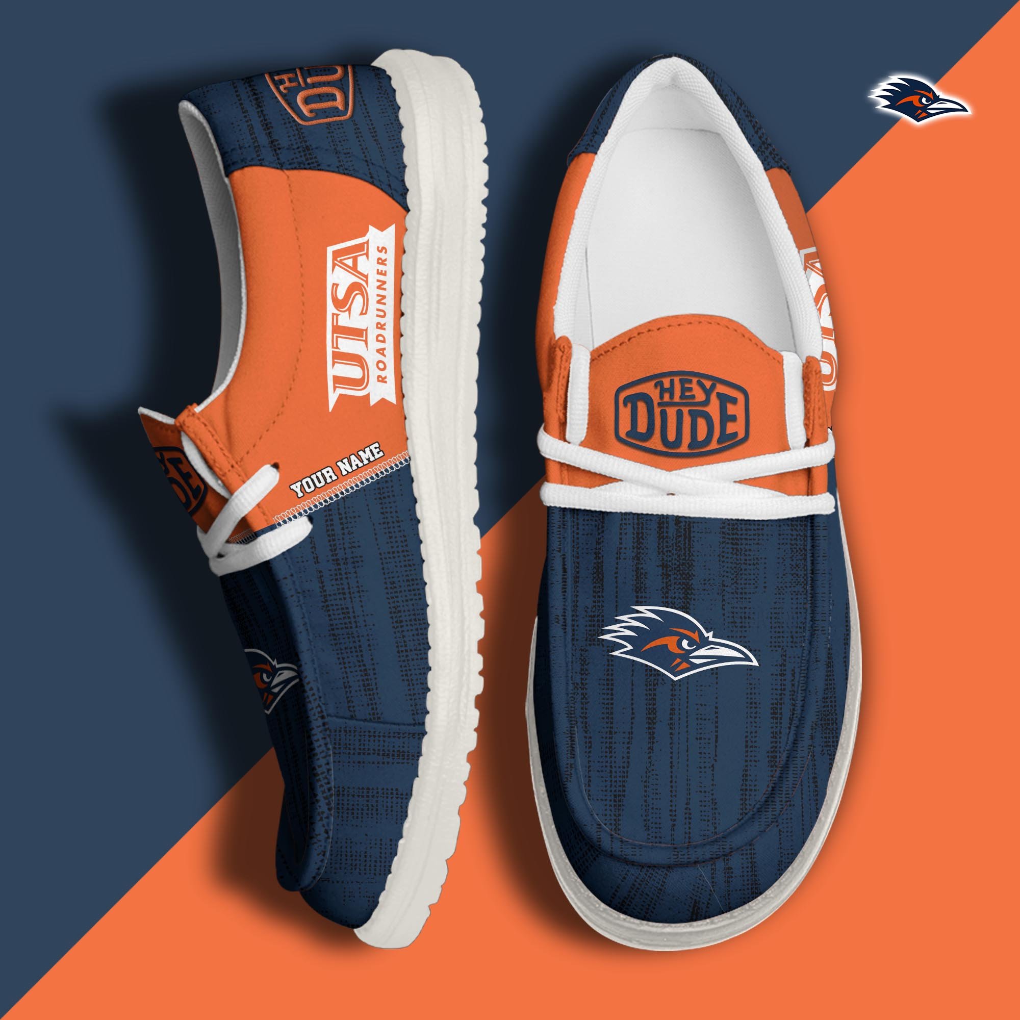 UTSA Roadrunners Hey Dude Shoes Personalized Your Name, Sport Hey Dudes For Football Fan, Sport Lovers Gifts 61079