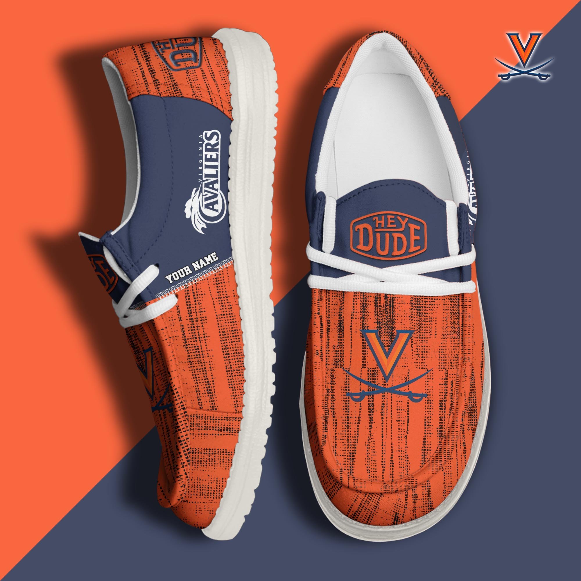 Virginia Cavaliers Hey Dude Shoes Personalized Your Name, Sport Hey Dudes For Football Fan, Sport Lovers Gifts 61079