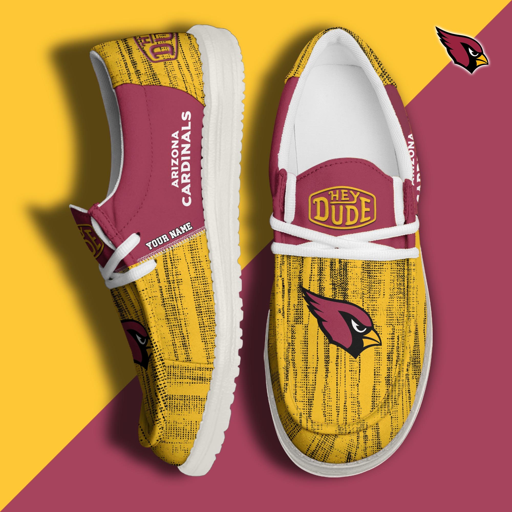 Arizona Cardinals Hey Dude Shoes Personalized Your Name, Sport Hey Dudes For Football Fan, Sport Lovers Gifts 61079