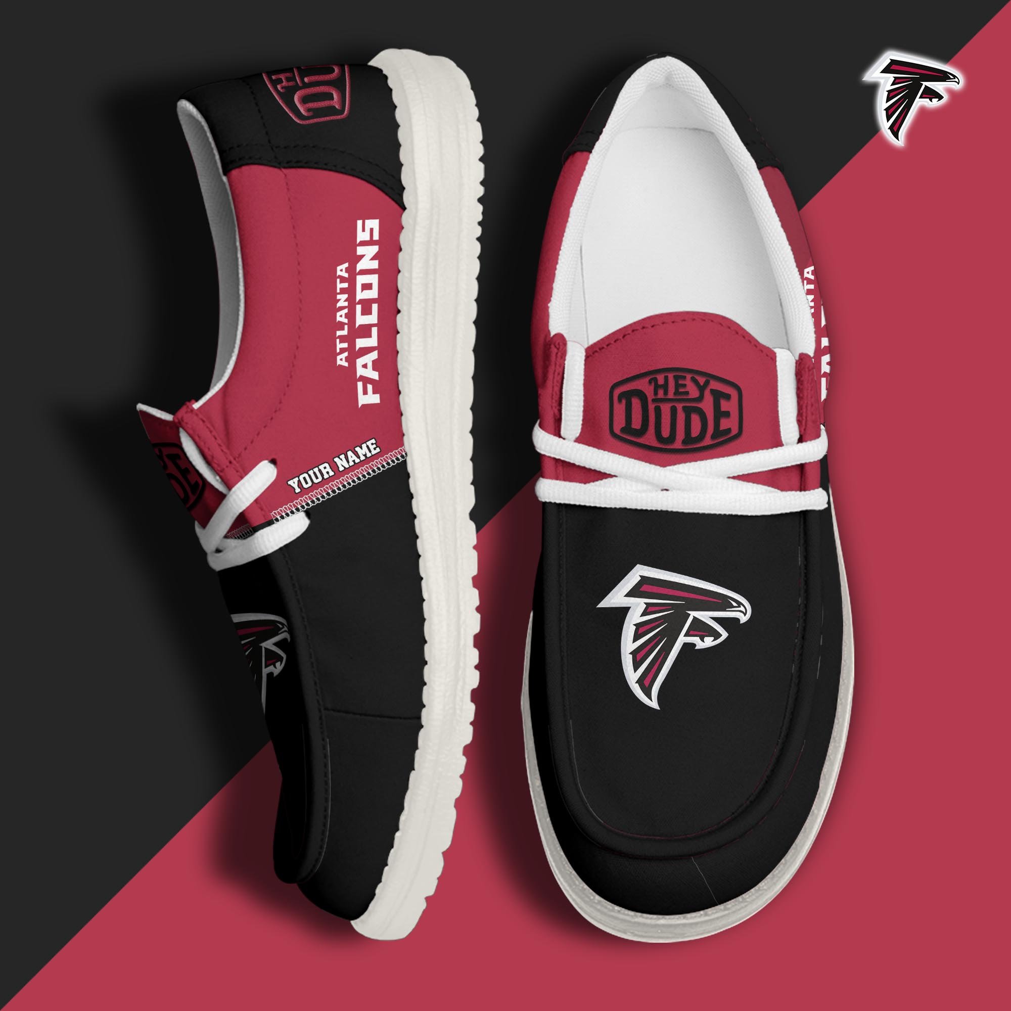 Atlanta Falcons Hey Dude Shoes Personalized Your Name, Sport Hey Dudes For Football Fan, Sport Lovers Gifts 61079