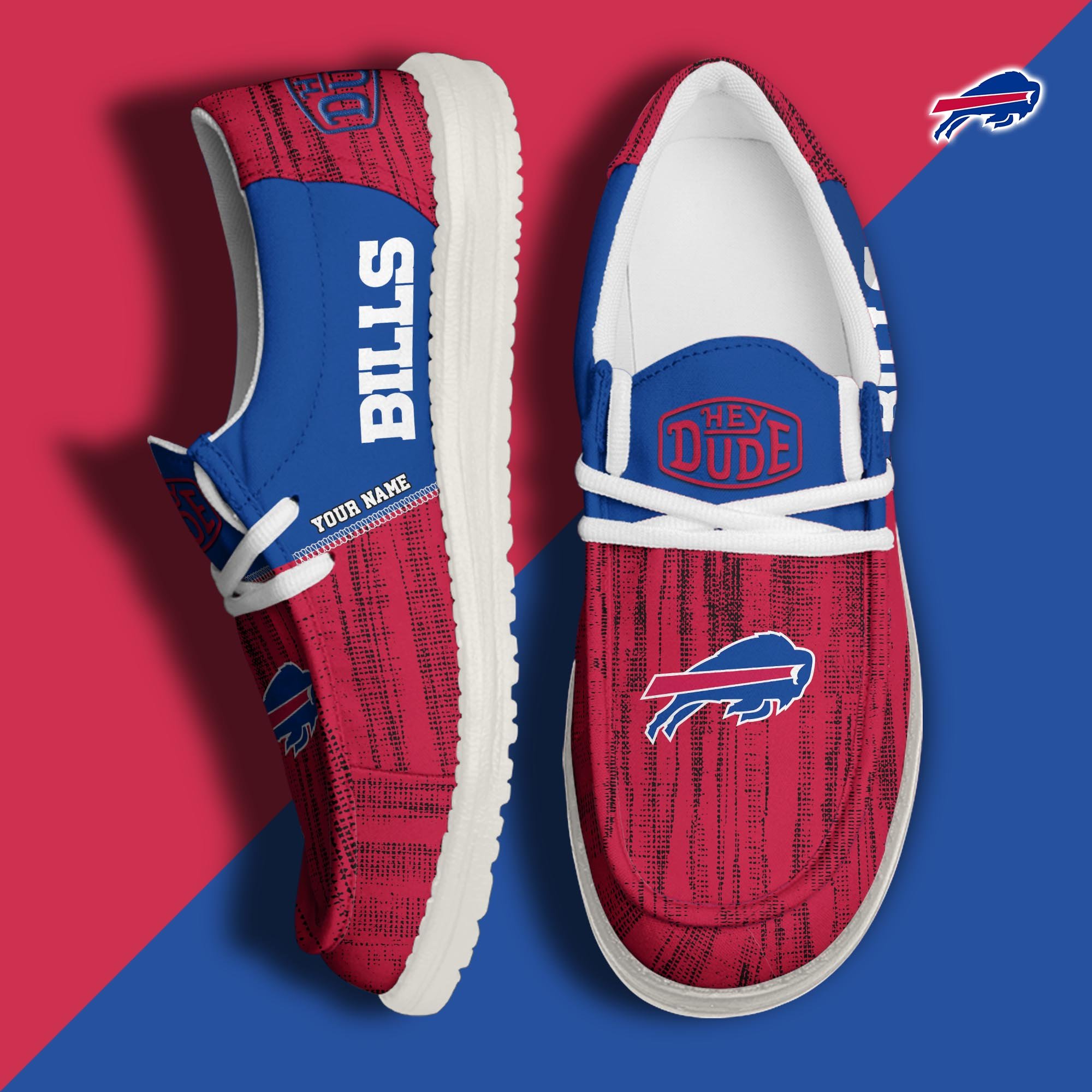 Buffalo Bills Hey Dude Shoes Personalized Your Name, Sport Hey Dudes For Football Fan, Sport Lovers Gifts 61079