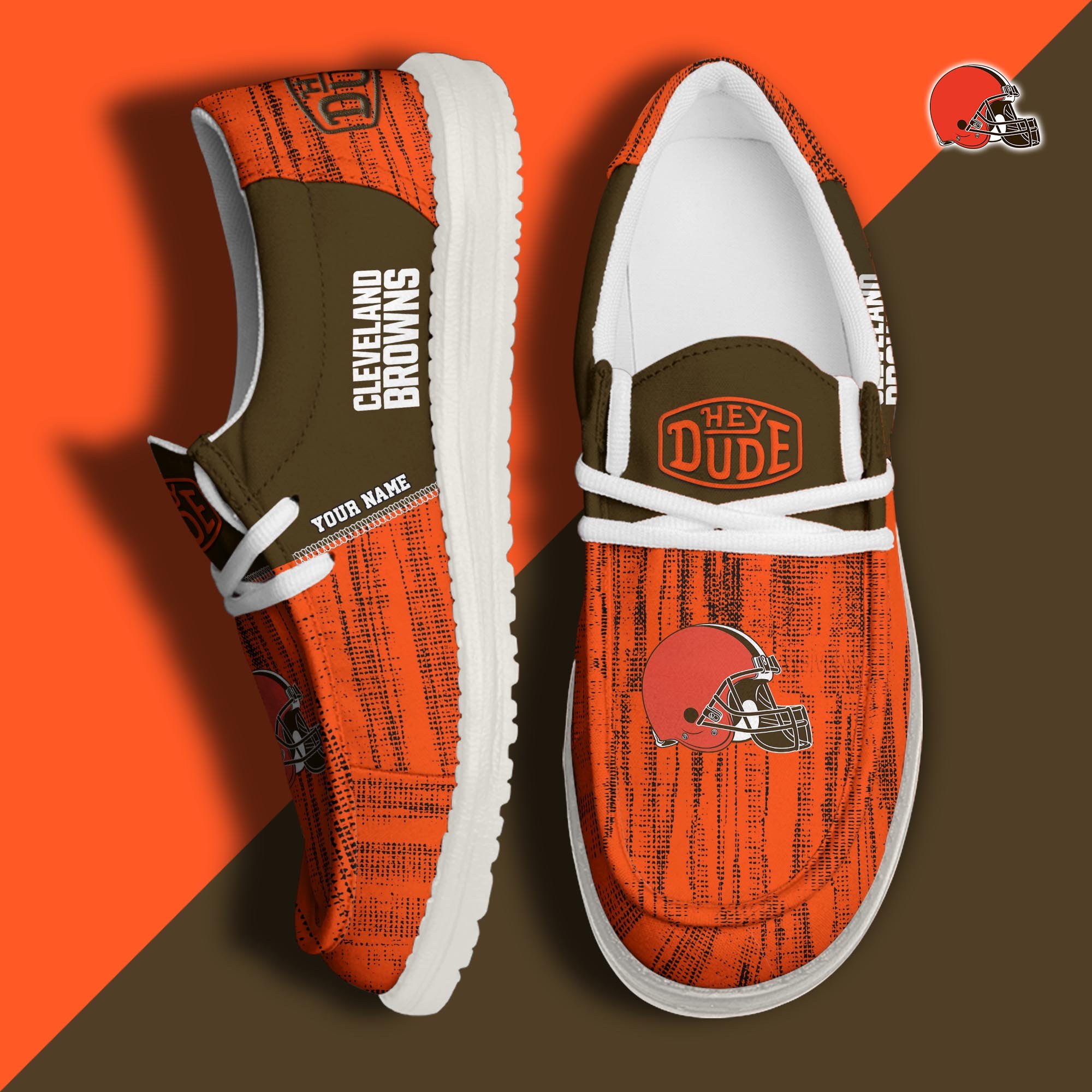 Cleveland Browns Hey Dude Shoes Personalized Your Name, Sport Hey Dudes For Football Fan, Sport Lovers Gifts 61079