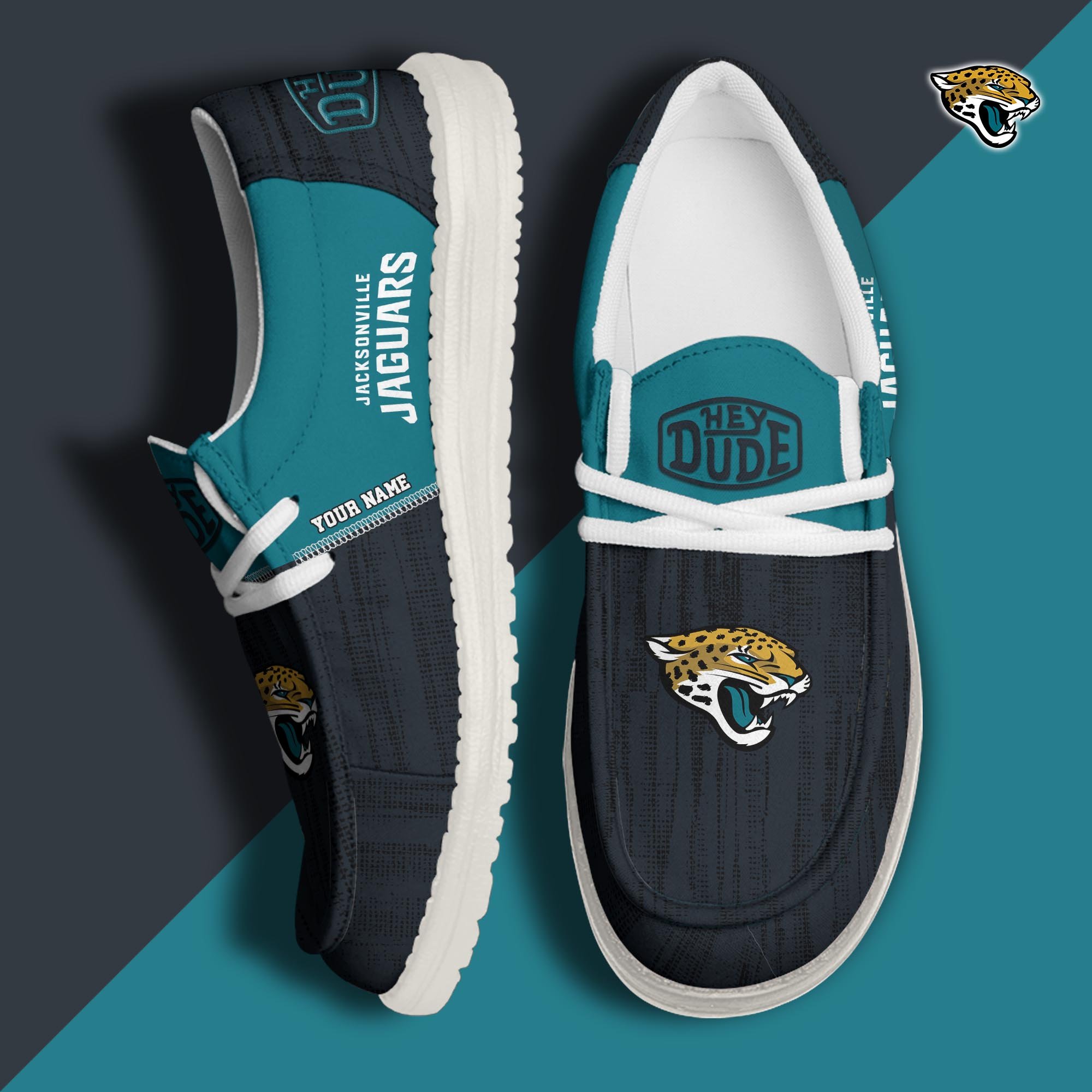 Jacksonville Jaguars Hey Dude Shoes Personalized Your Name, Sport Hey Dudes For Football Fan, Sport Lovers Gifts 61079