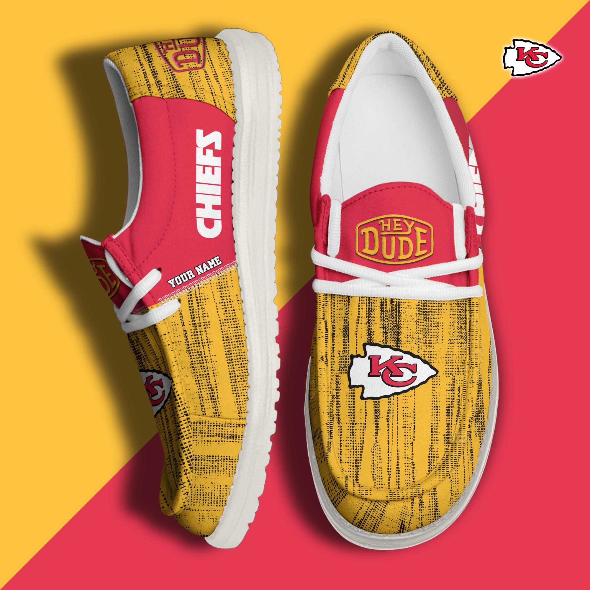 Kansas City Chiefs Hey Dude Shoes Personalized Your Name, Sport Hey Dudes For Football Fan, Sport Lovers Gifts 61079