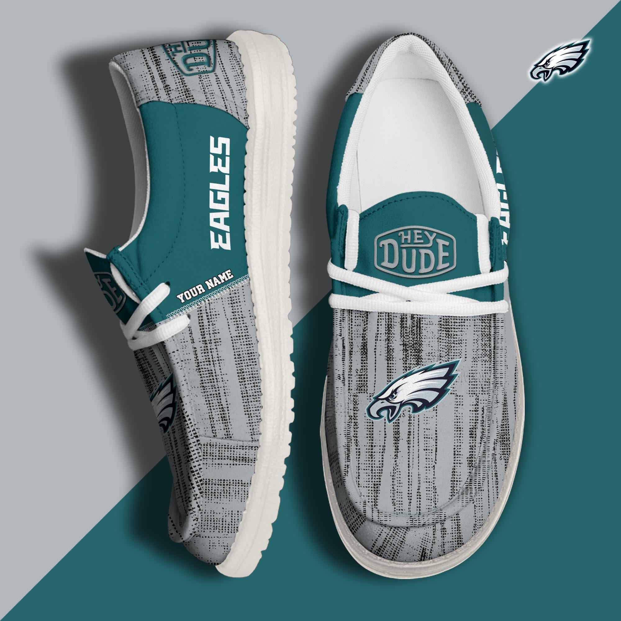 Philadelphia Eagles Hey Dude Shoes Personalized Your Name, Sport Hey Dudes For Football Fan, Sport Lovers Gifts 61079