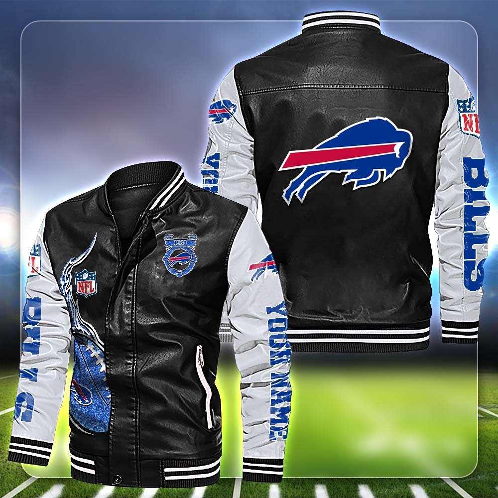 Buffalo Bills Leather Jacket Customized Your Name, Football Team Jackets, Football Gift For Fans ETHY-53554