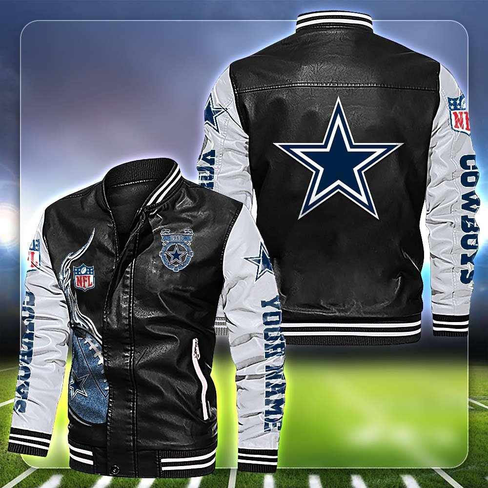 Dallas Cowboys Leather Jacket Customized Your Name, Football Team Jackets, Football Gift For Fans ETHY-53554