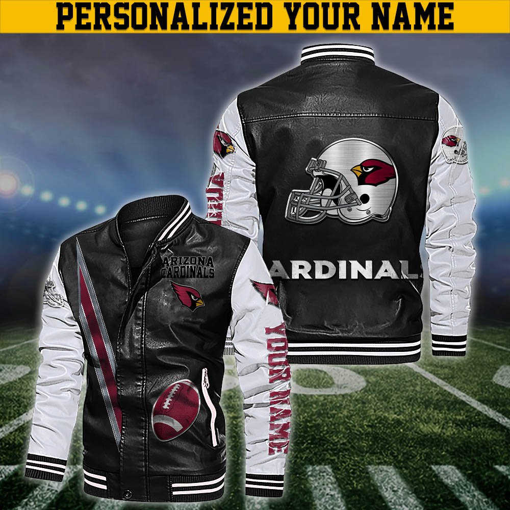 Arizona Cardinals Leather Jacket Customized Your Name, Sport Team Jackets, Sport Gift For Fans ETHY-53608