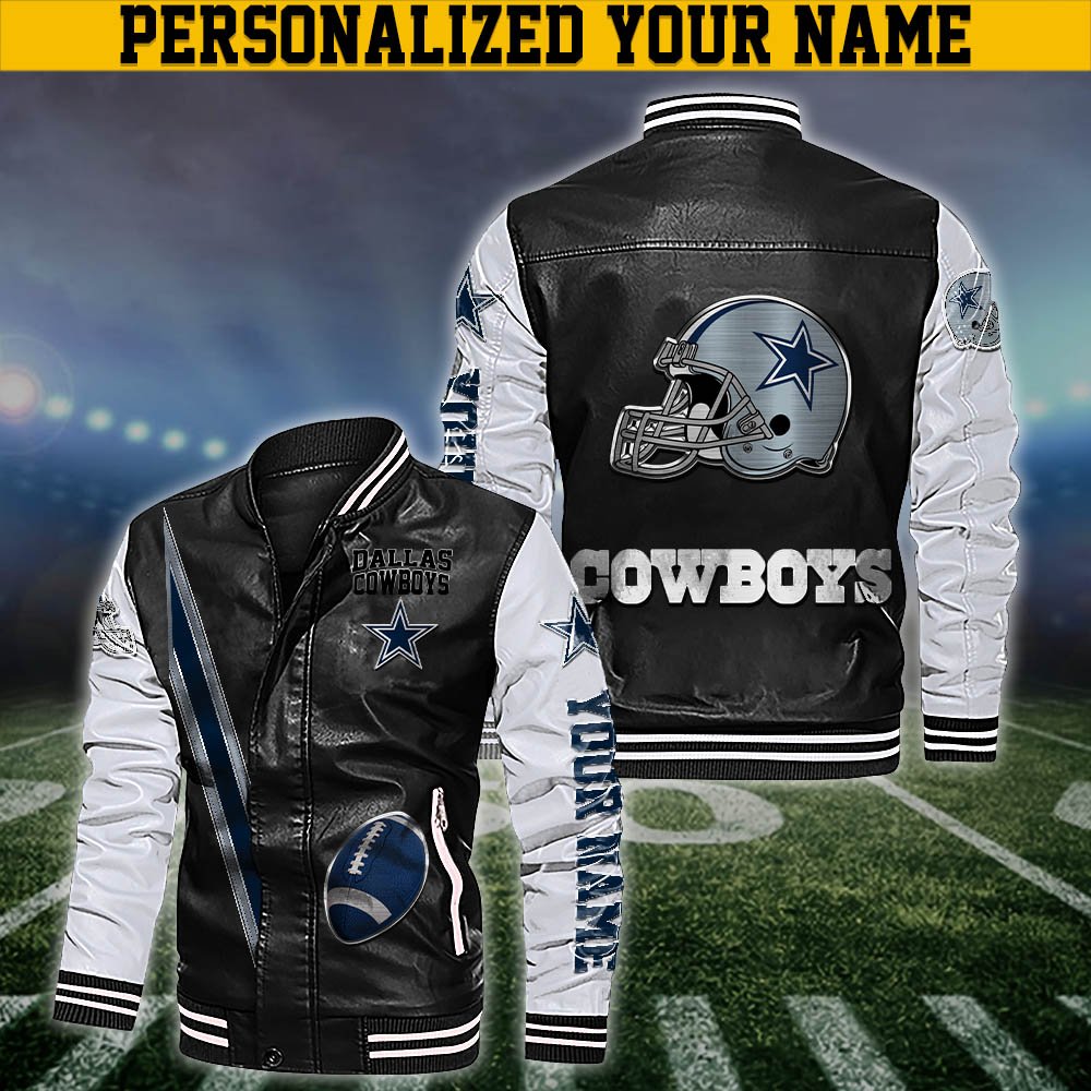 Dallas Cowboys Leather Jacket Customized Your Name, Sport Team Jackets, Sport Gift For Fans ETHY-53608