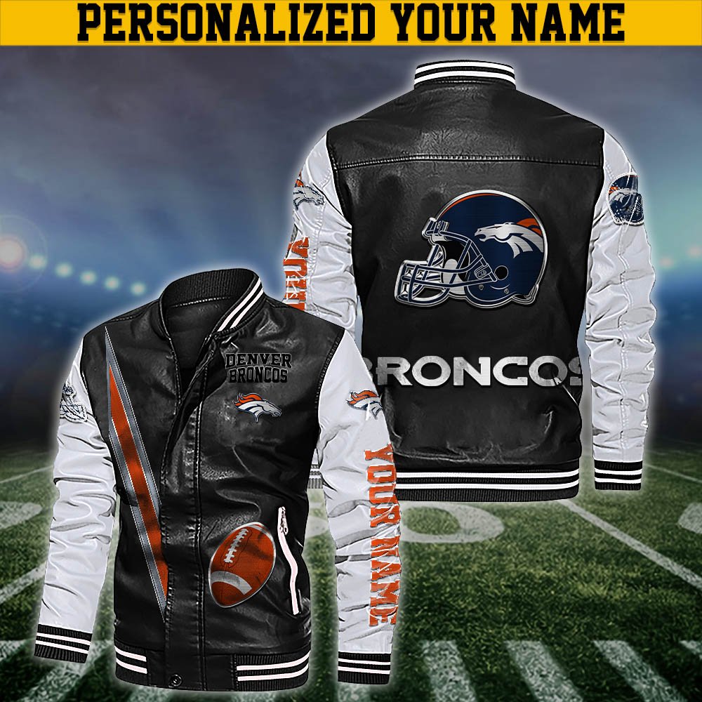 Denver Broncos Leather Jacket Customized Your Name, Sport Team Jackets, Sport Gift For Fans ETHY-53608